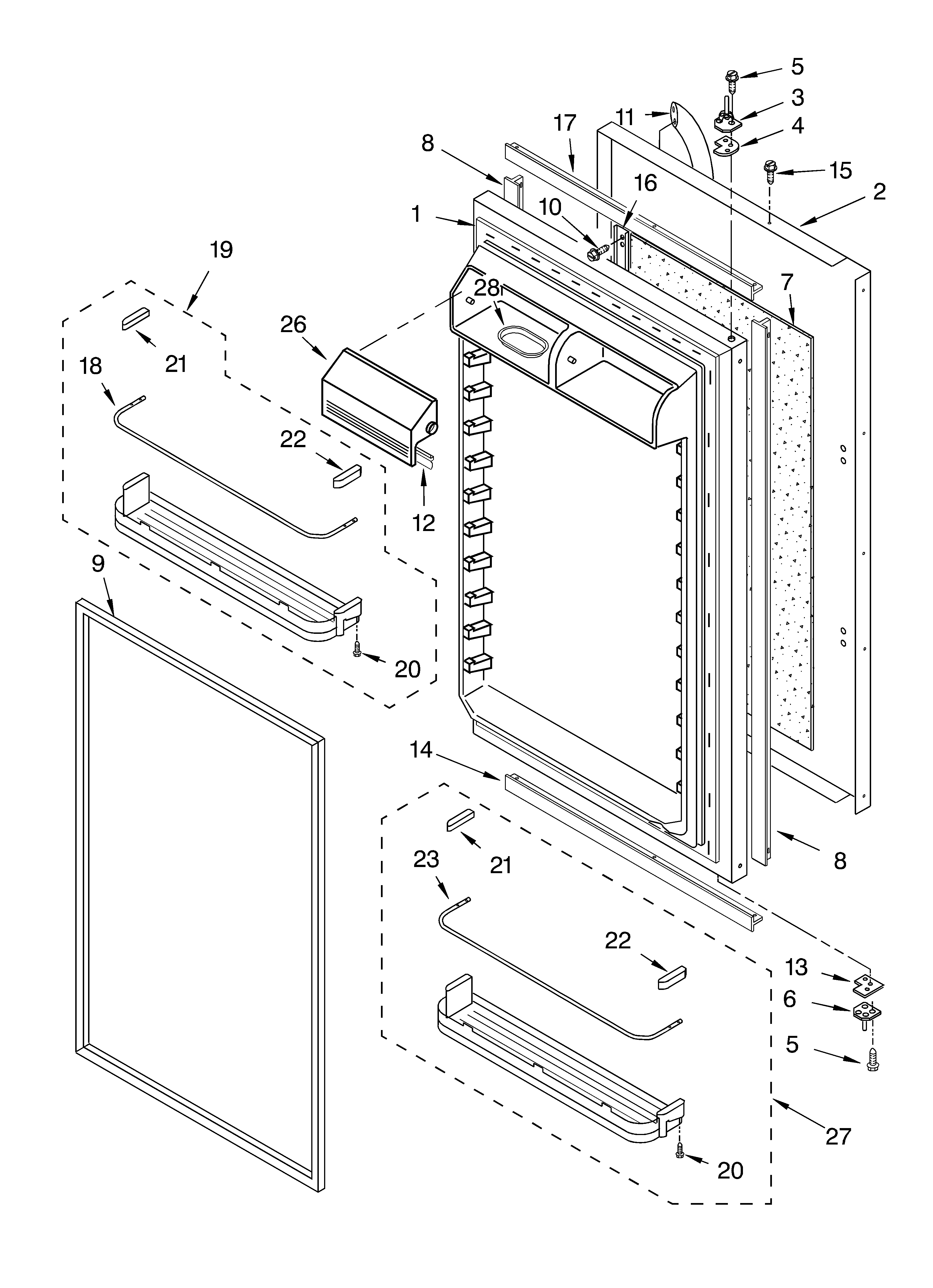 KitchenAid KBLC36FKS02 refrigerator door parts diagram
