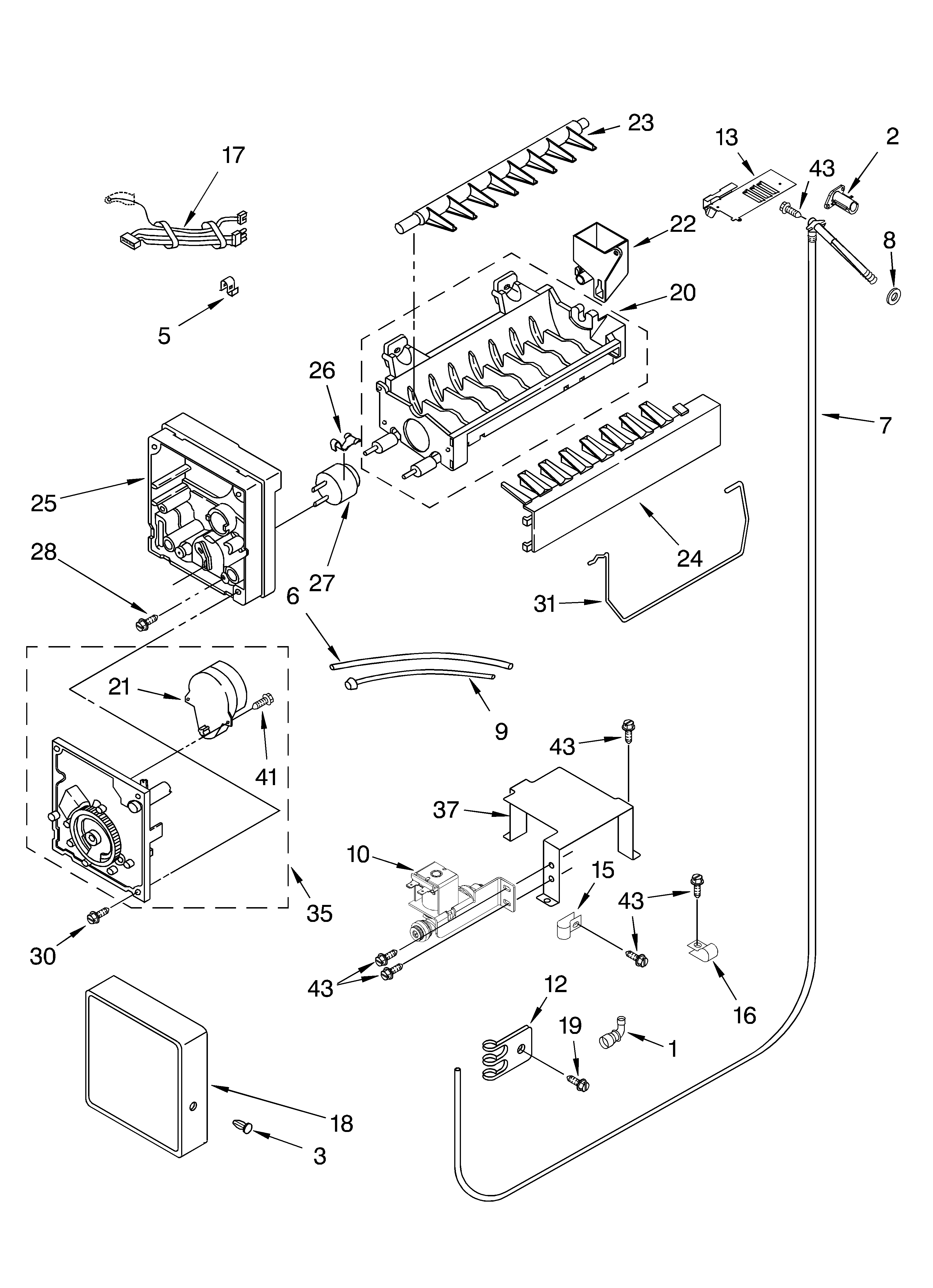 KitchenAid KBLC36FKS02 icemaker parts diagram