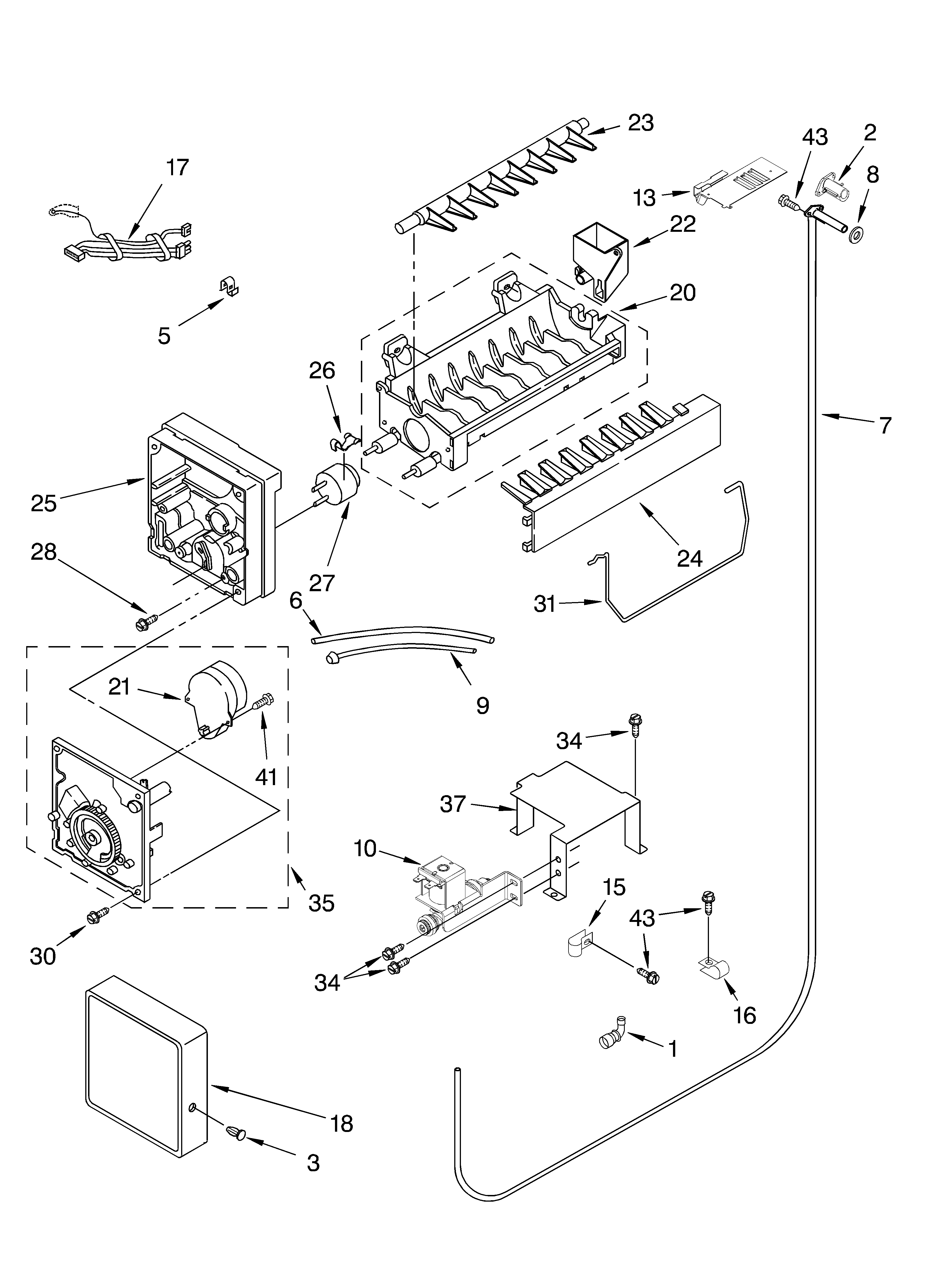 KitchenAid KBRC36FKB02 icemaker parts diagram