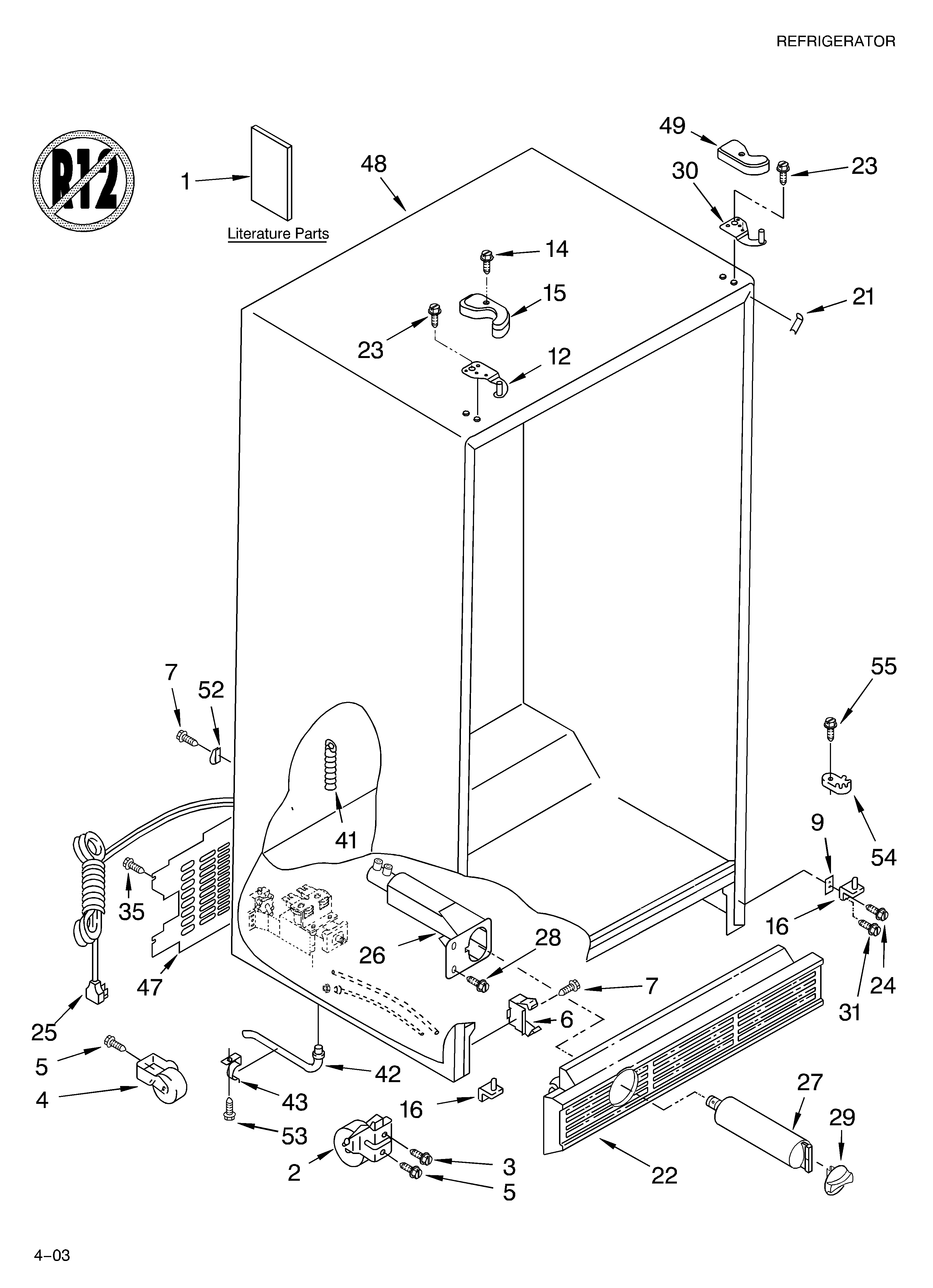 Whirlpool 3XES2SHGKQ02 cabinet parts diagram