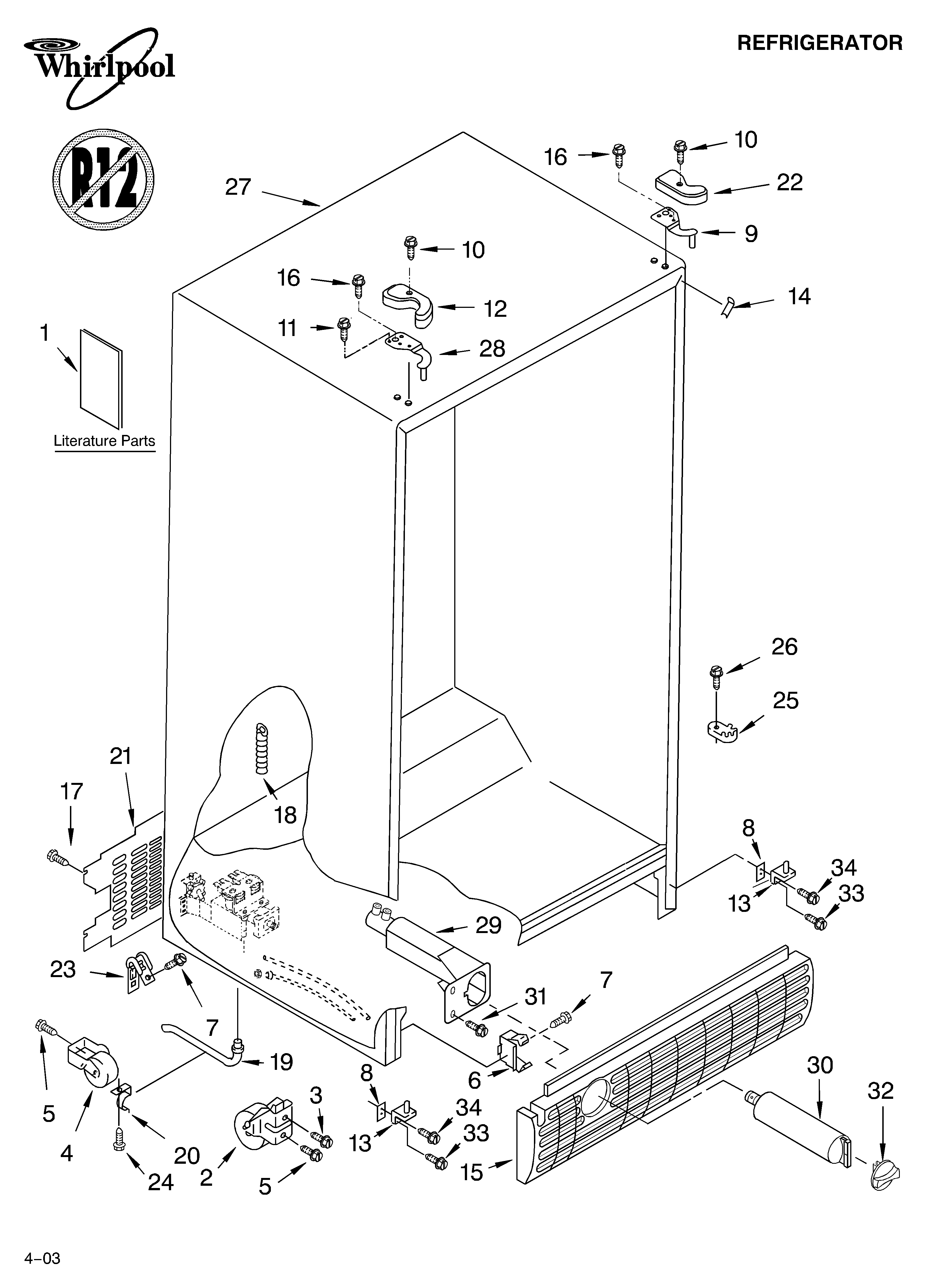 Whirlpool ED2GHGXMQ00 cabinet parts diagram