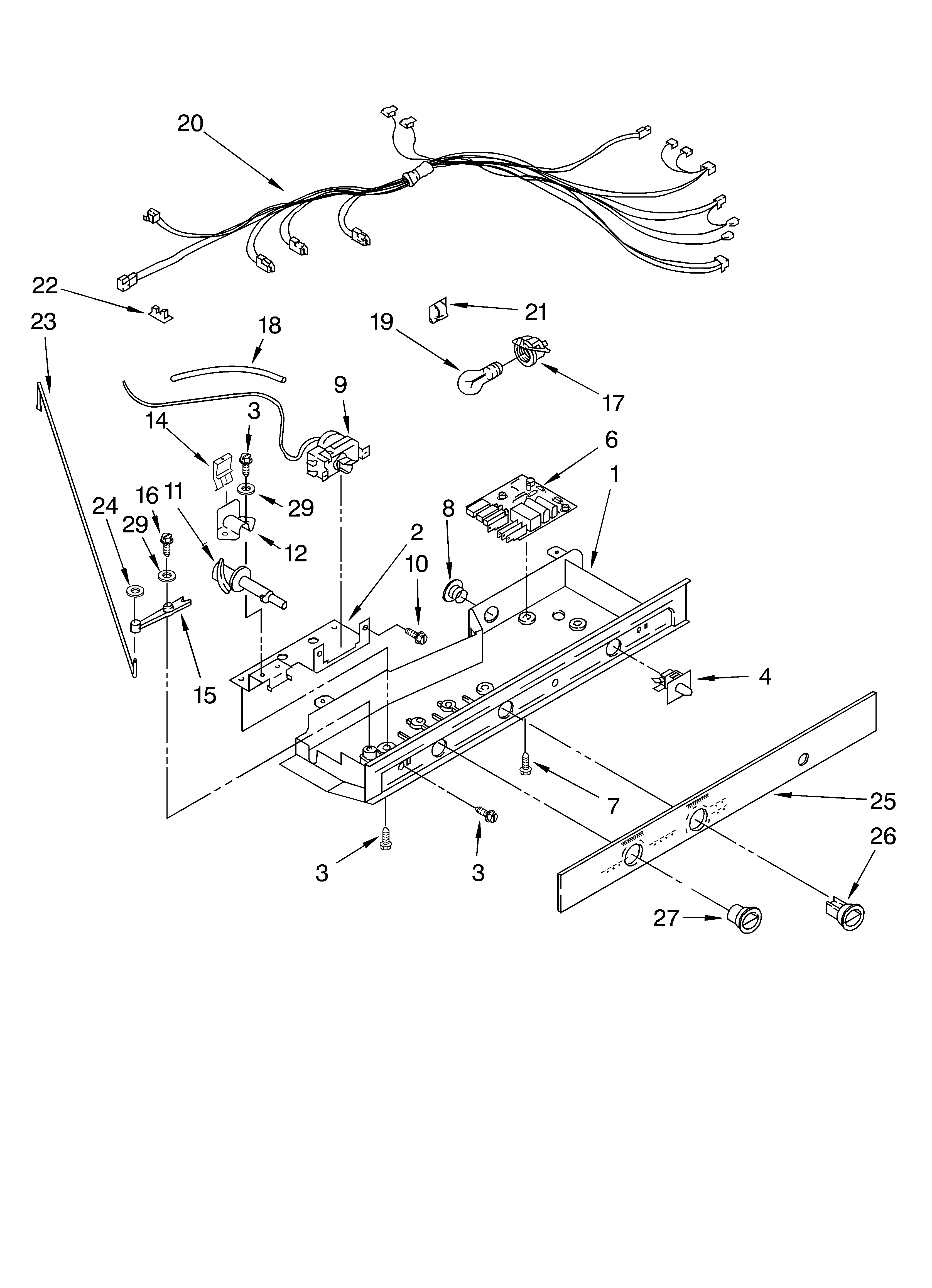 Whirlpool ED2PHEXMT00 control parts diagram