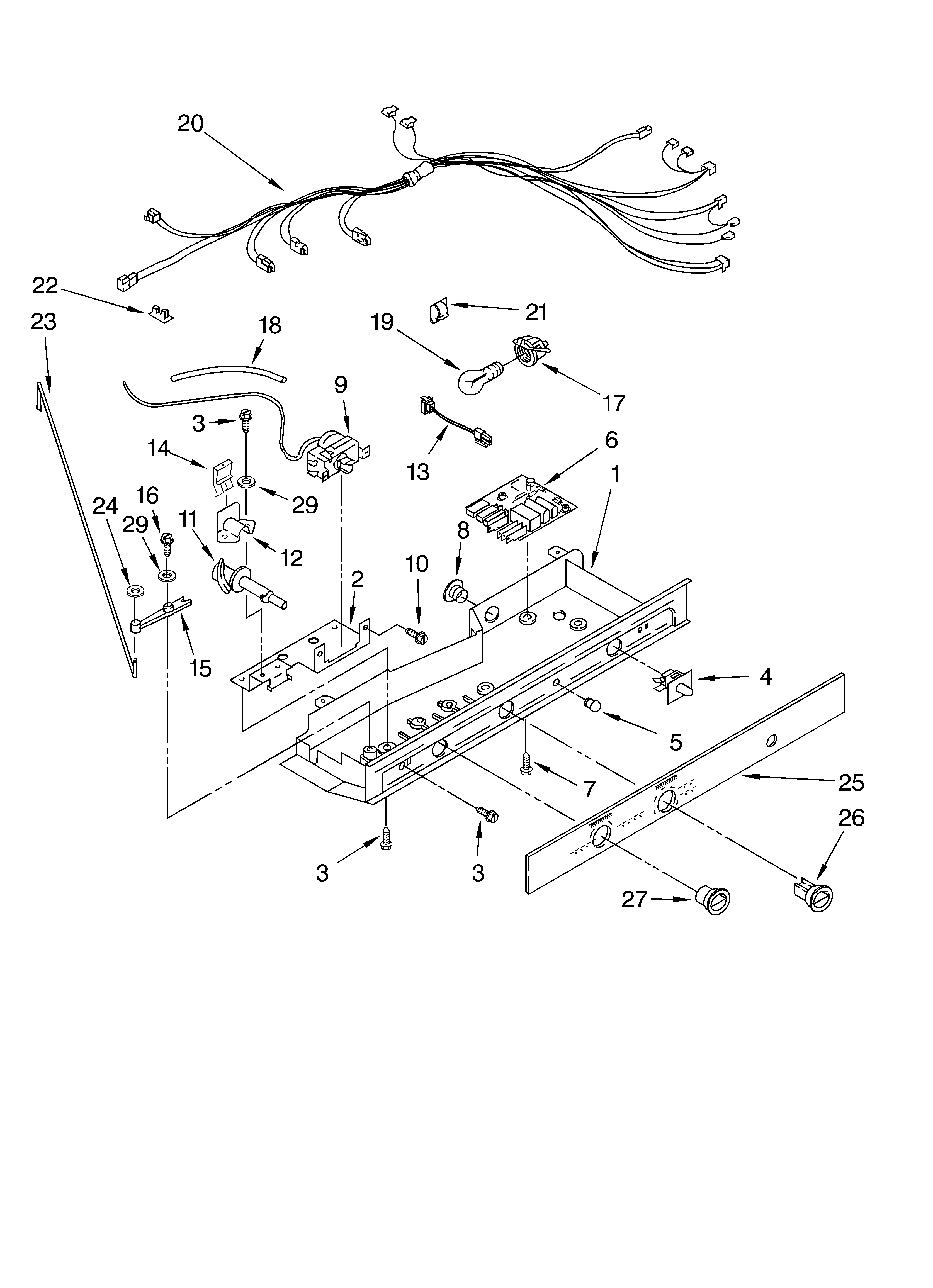 Whirlpool ED5NHEXMQ00 control parts diagram