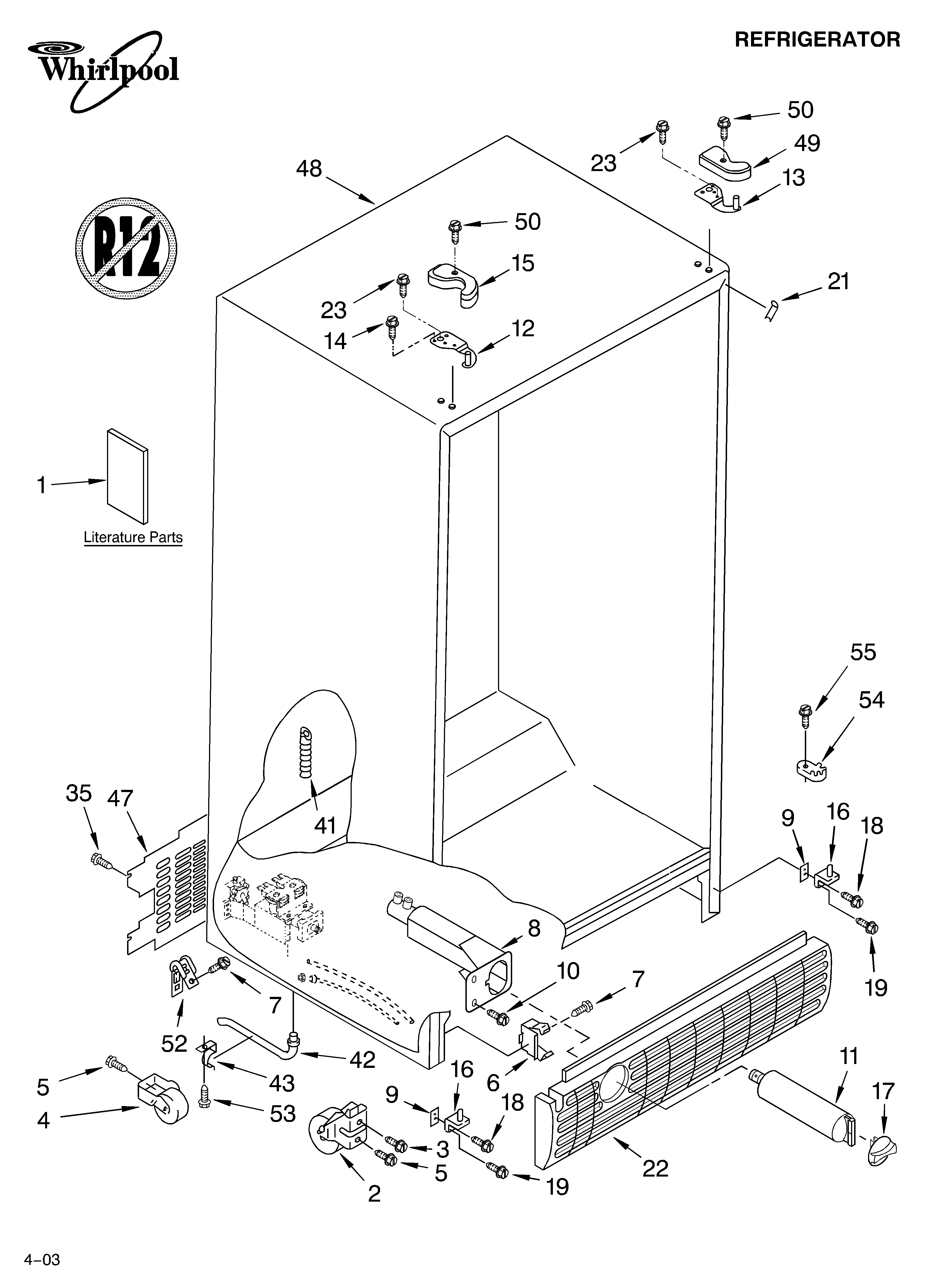 Whirlpool ED5PHEXMQ00 cabinet parts diagram