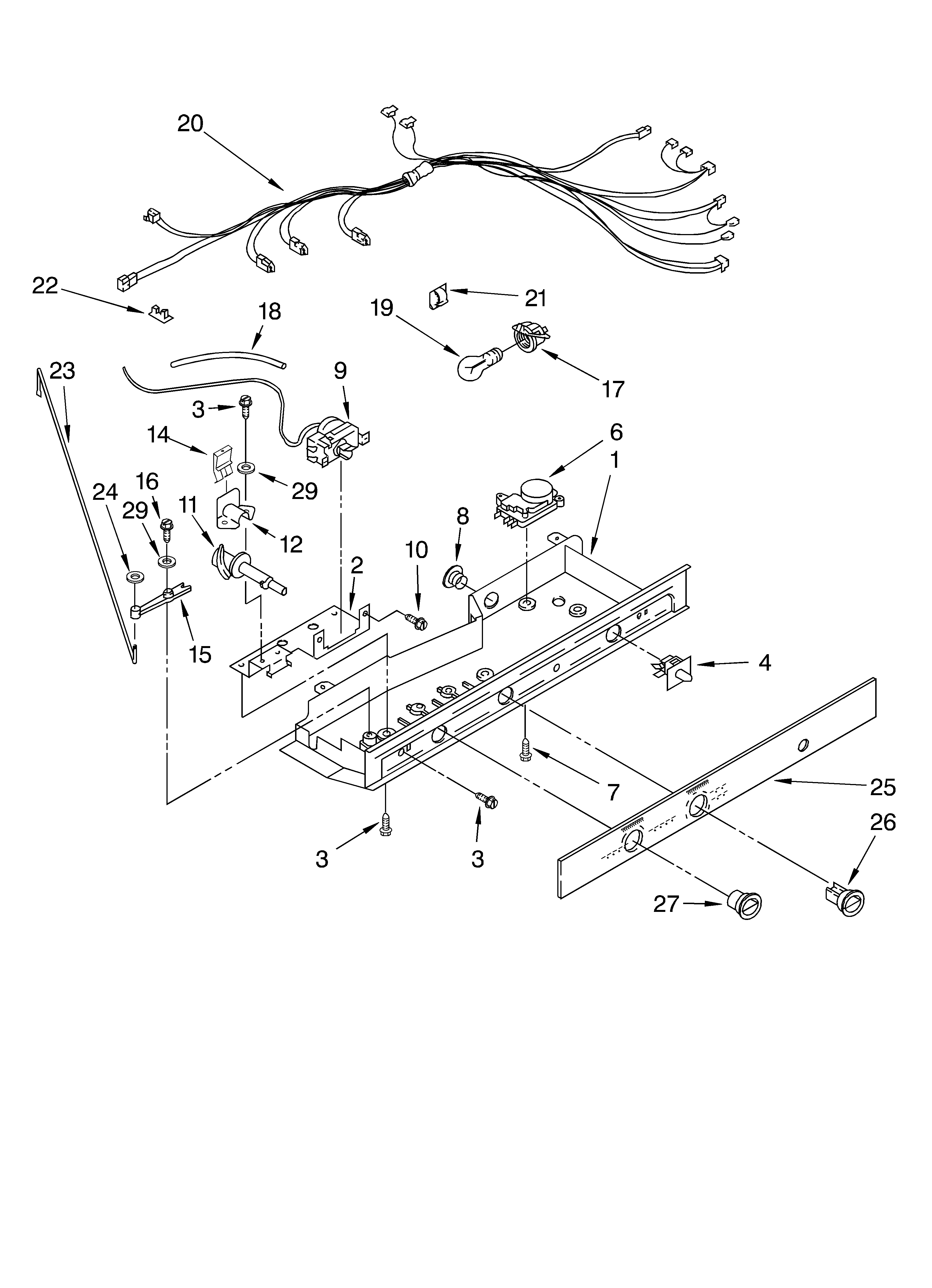 Whirlpool ED5PHEXMQ00 control parts diagram