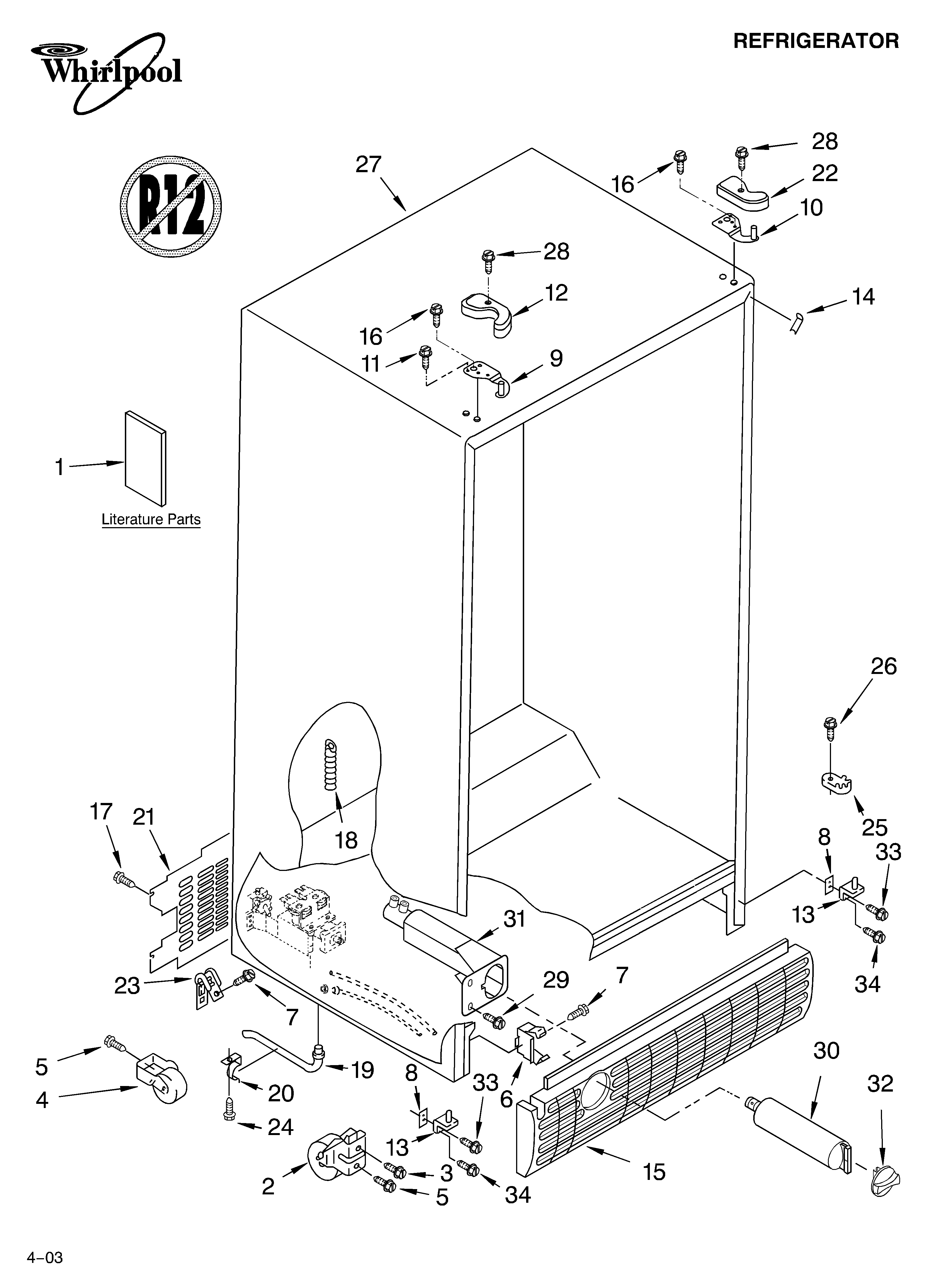 Whirlpool ED5SHGXMQ00 cabinet parts diagram