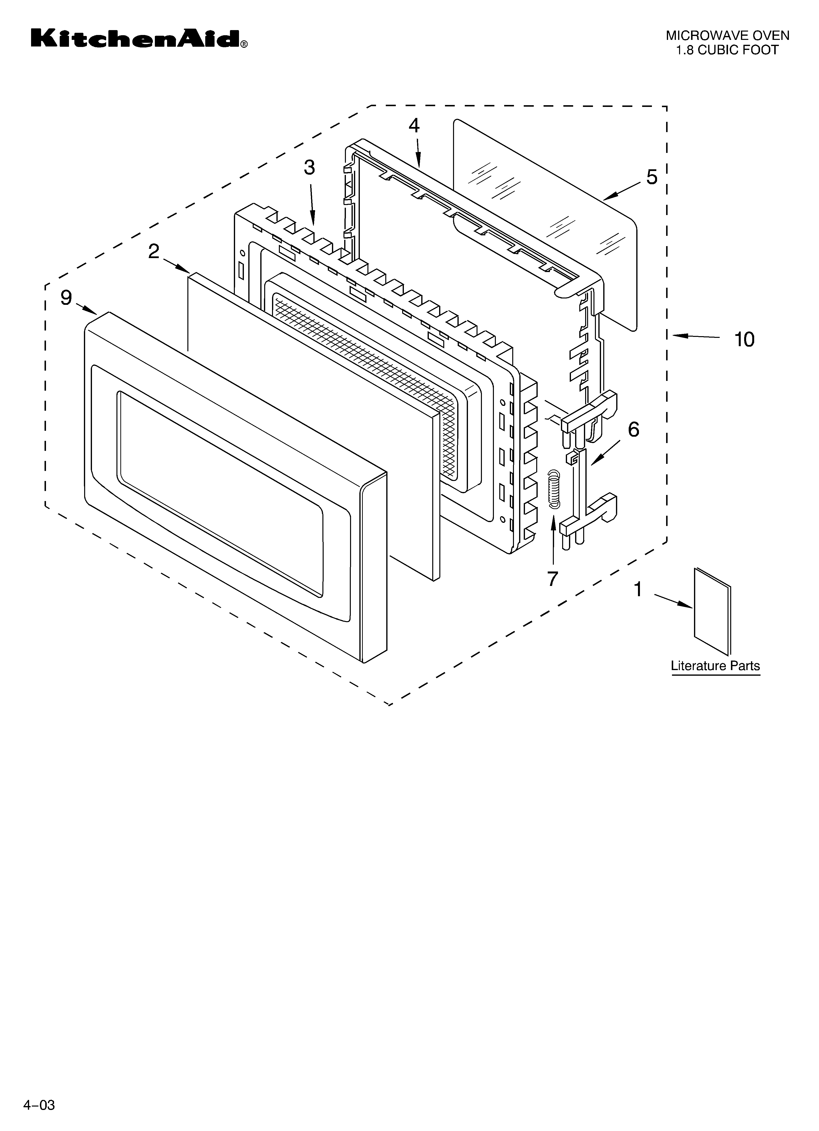 KitchenAid KCMS185JBL2 door parts diagram