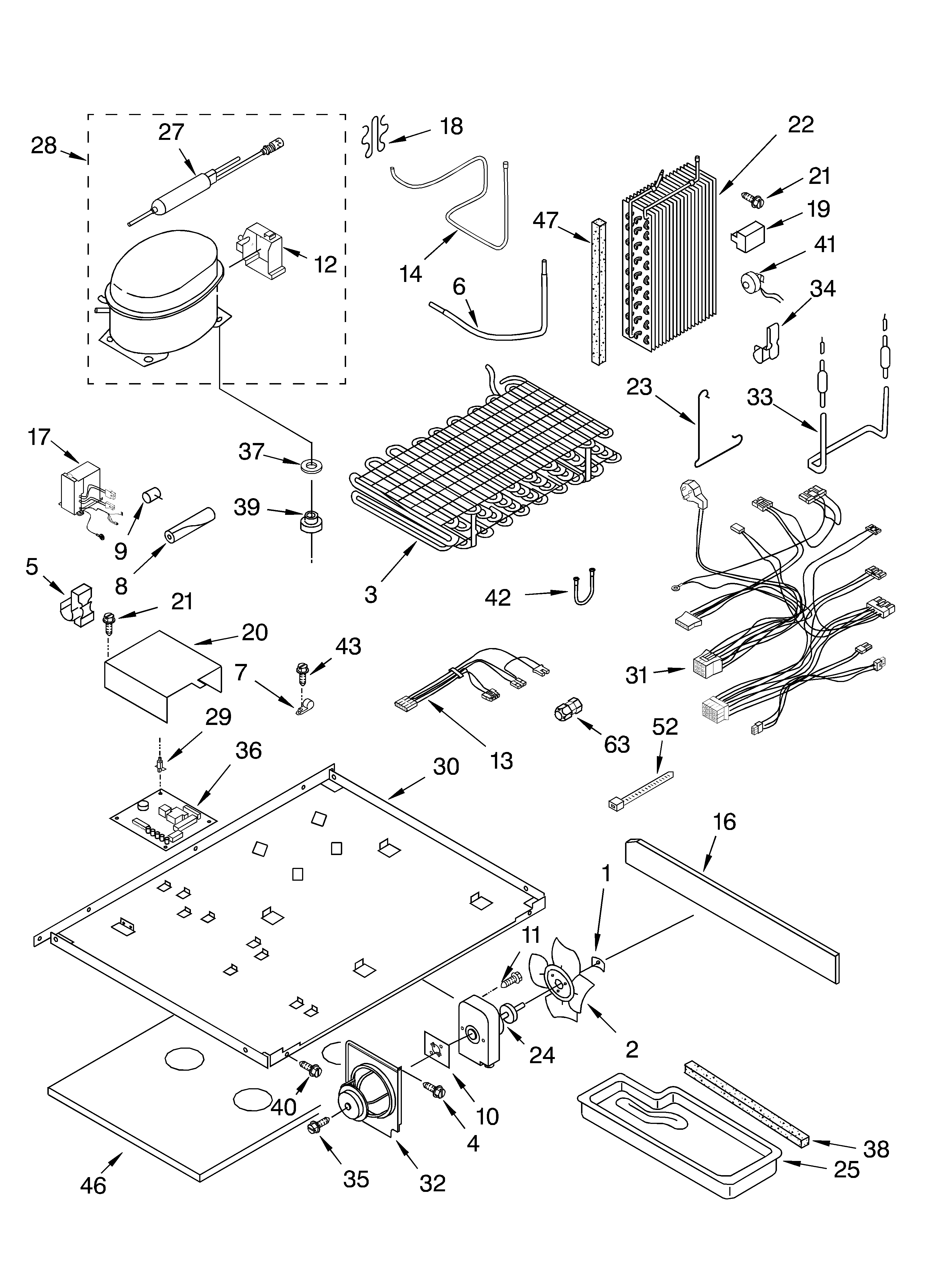 KitchenAid KSCS25FKSS01 unit parts diagram
