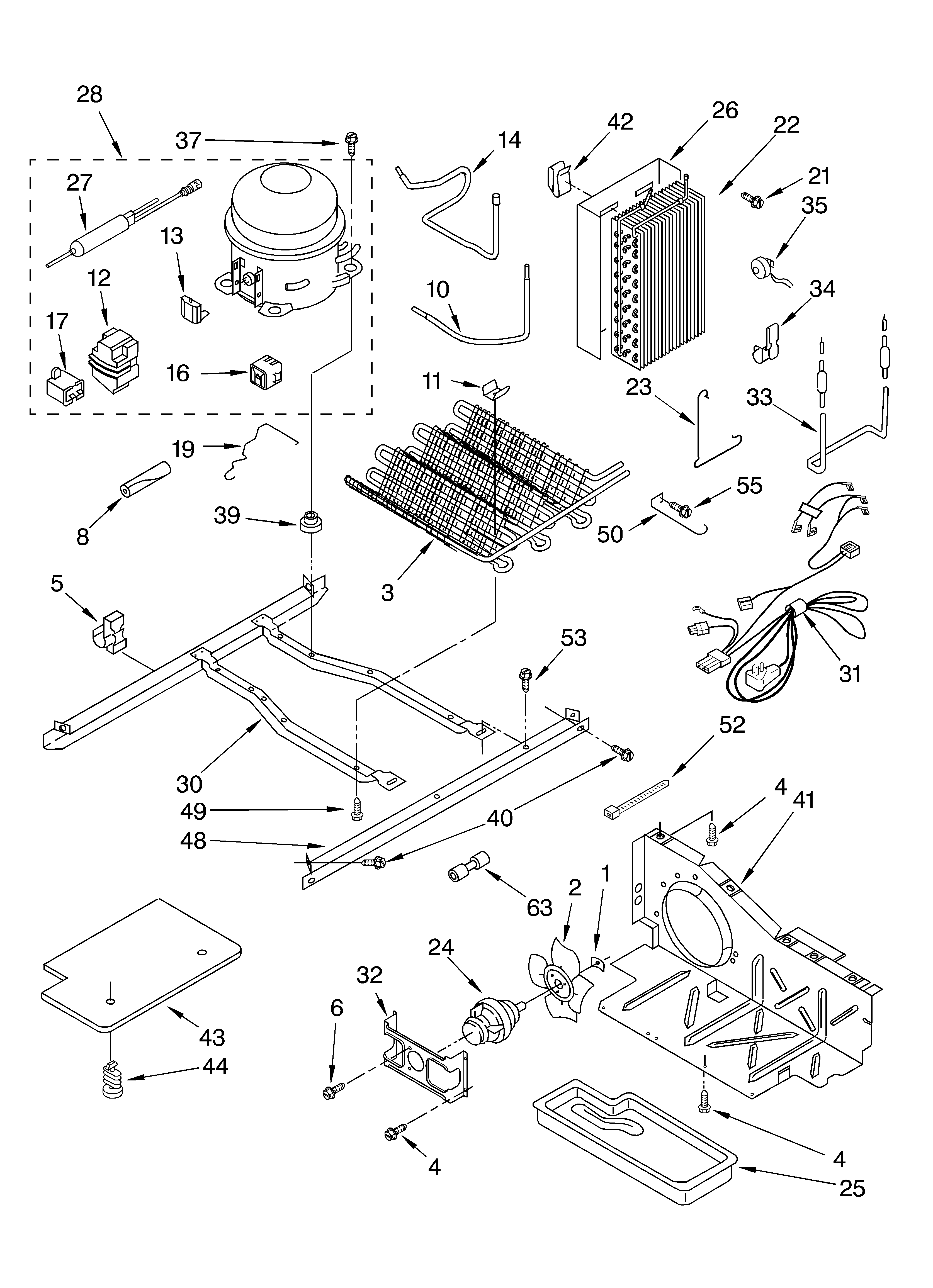 KitchenAid KSRD25FKBL03 unit parts diagram