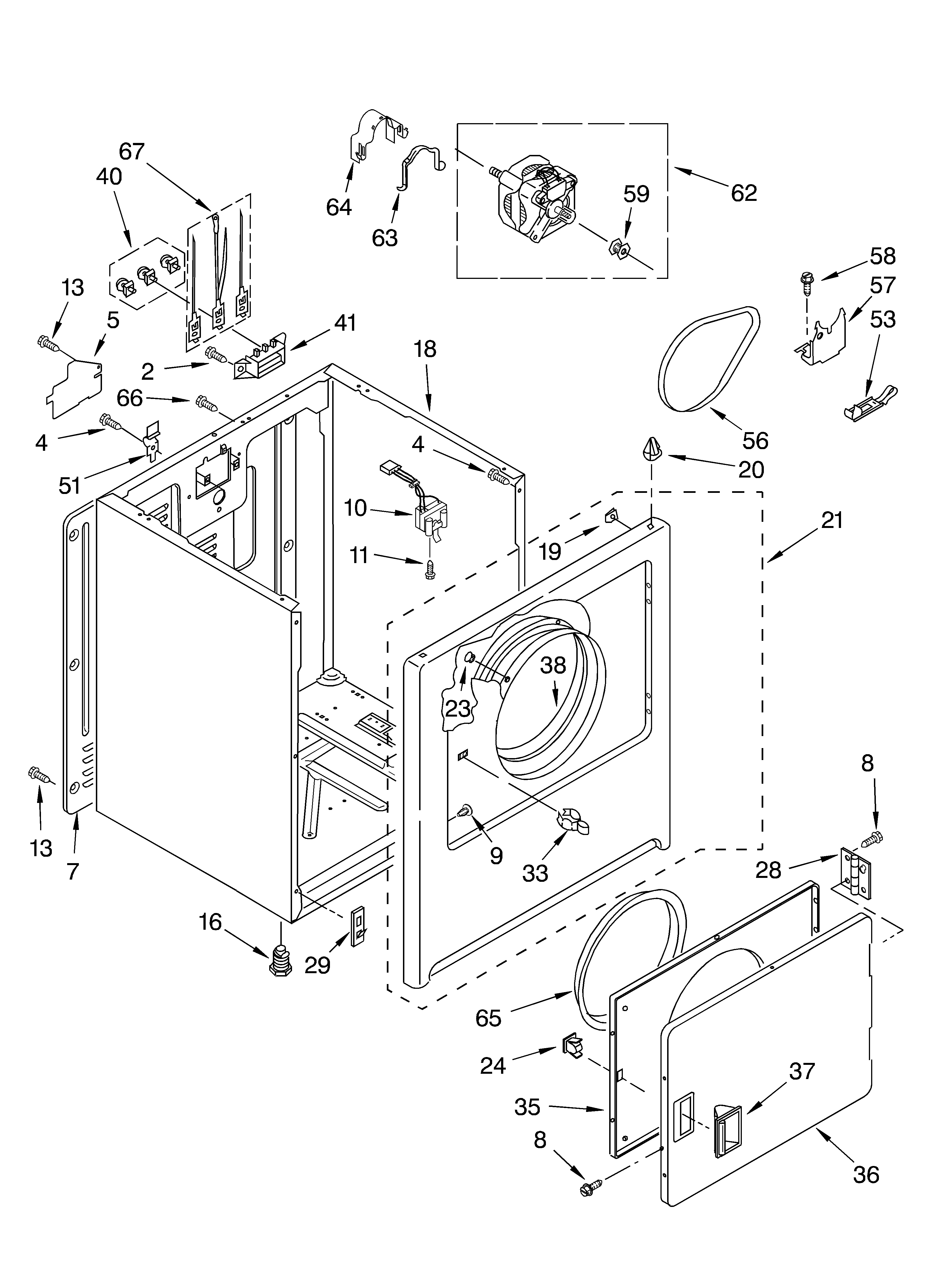 Kirkland SEDX600MQ0 cabinet parts diagram