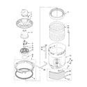 Whirlpool 7MGVW9959KQ3 washplate, basket and tub parts diagram