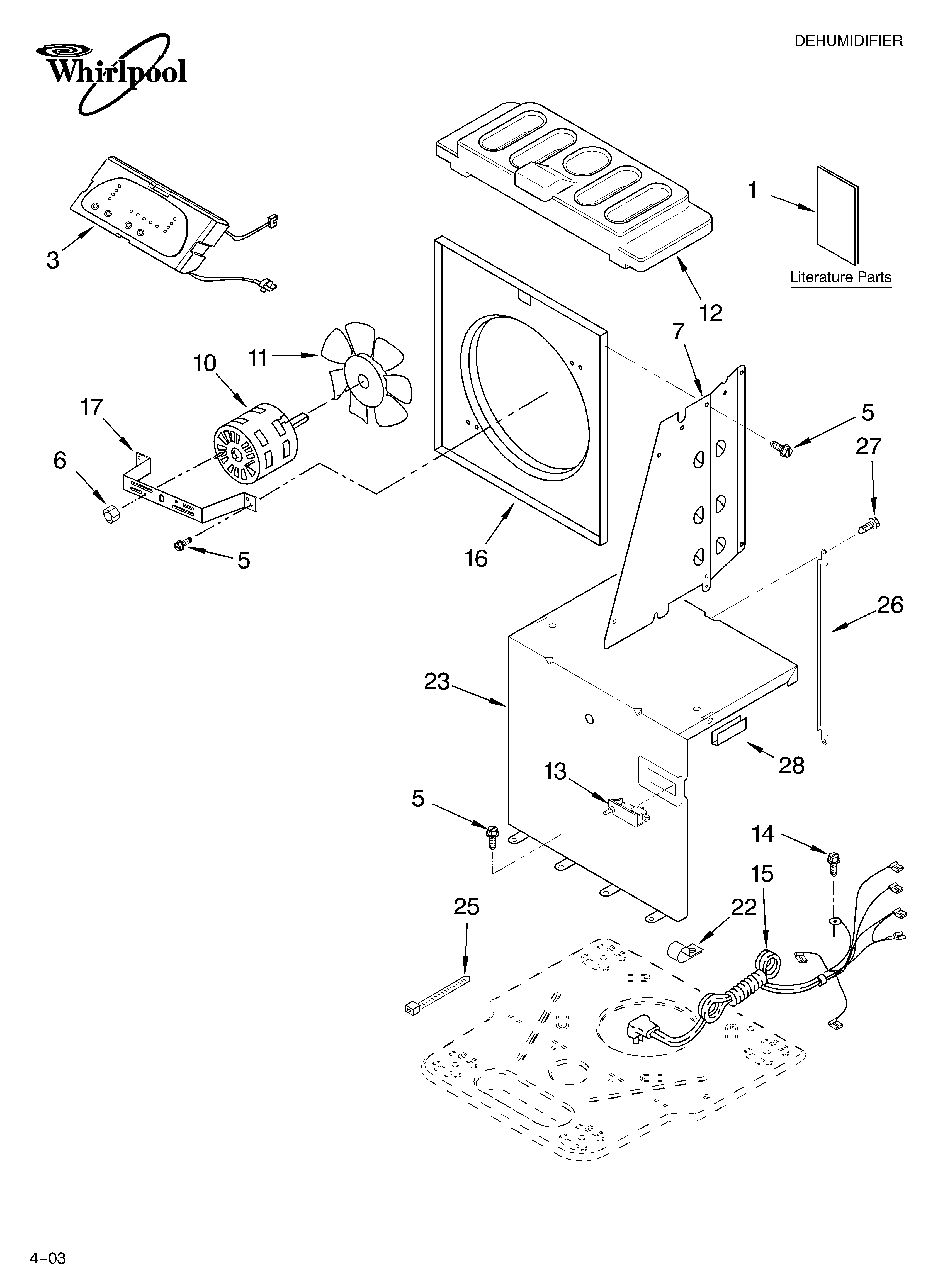 Whirlpool AD50USL4 air flow and control parts diagram