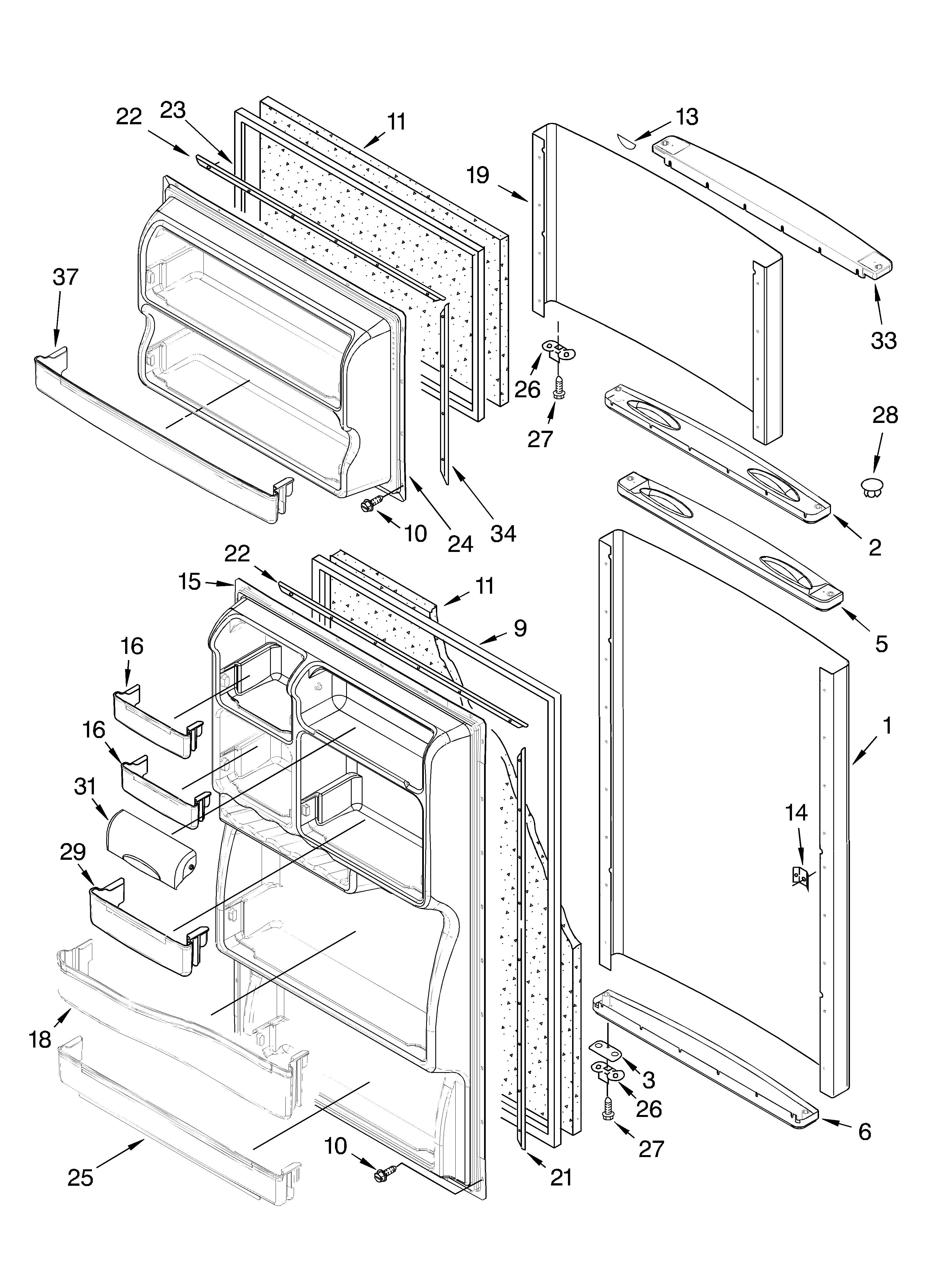 Whirlpool ER8GHKXMT00 door parts diagram