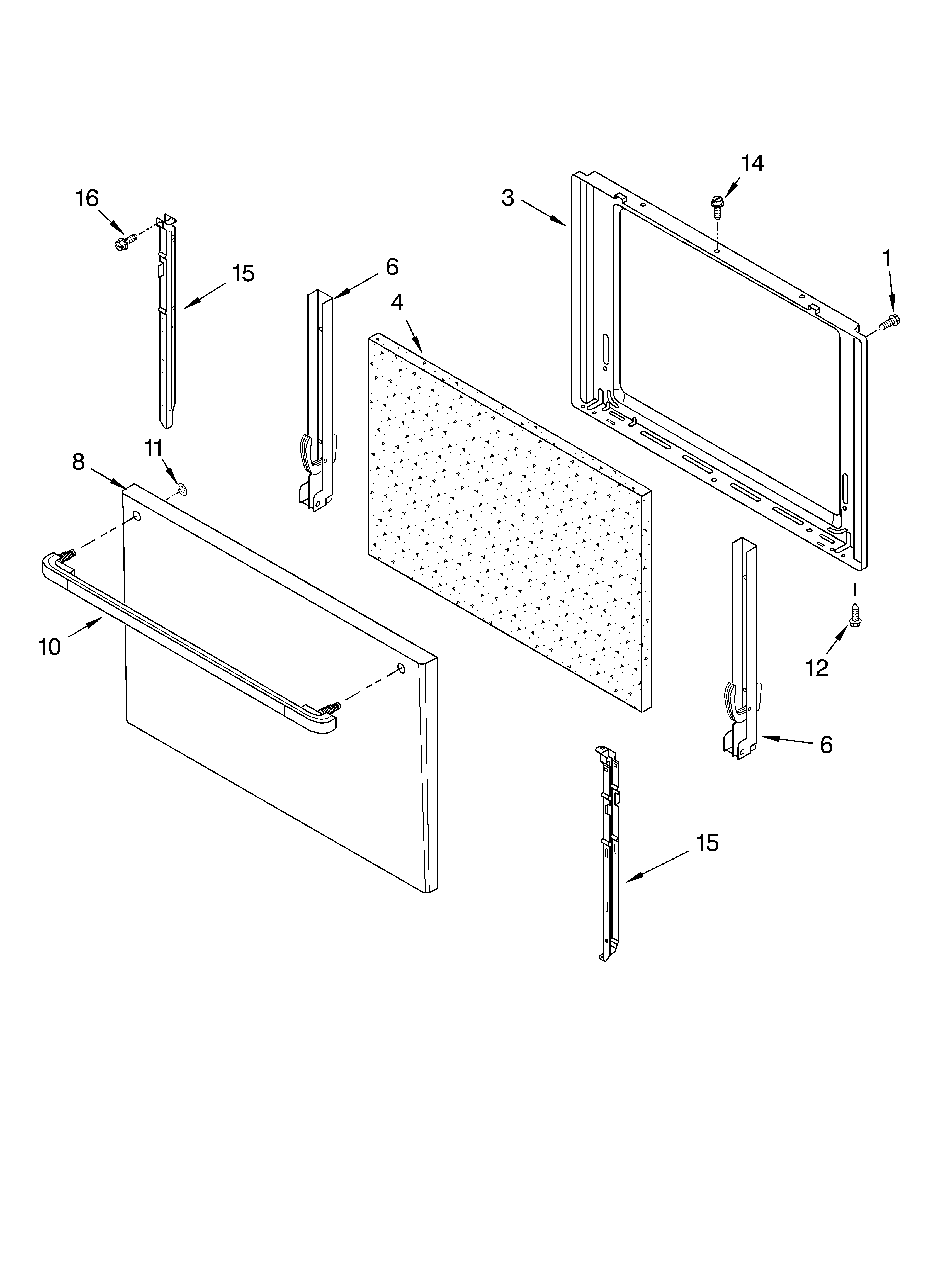 Roper FGP300KN1 door parts, miscellaneous parts diagram