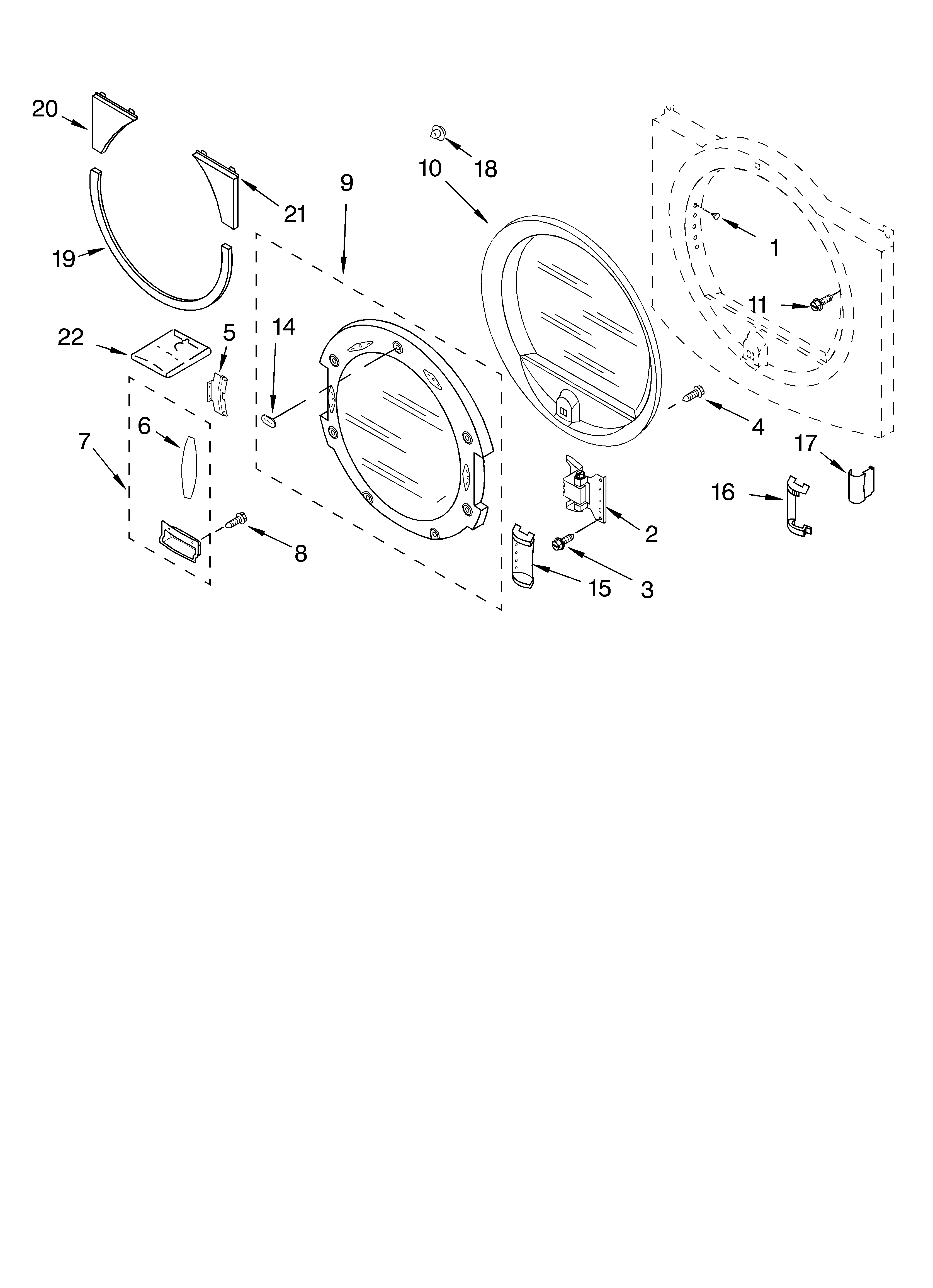 Whirlpool GGW9200LW1 door parts diagram