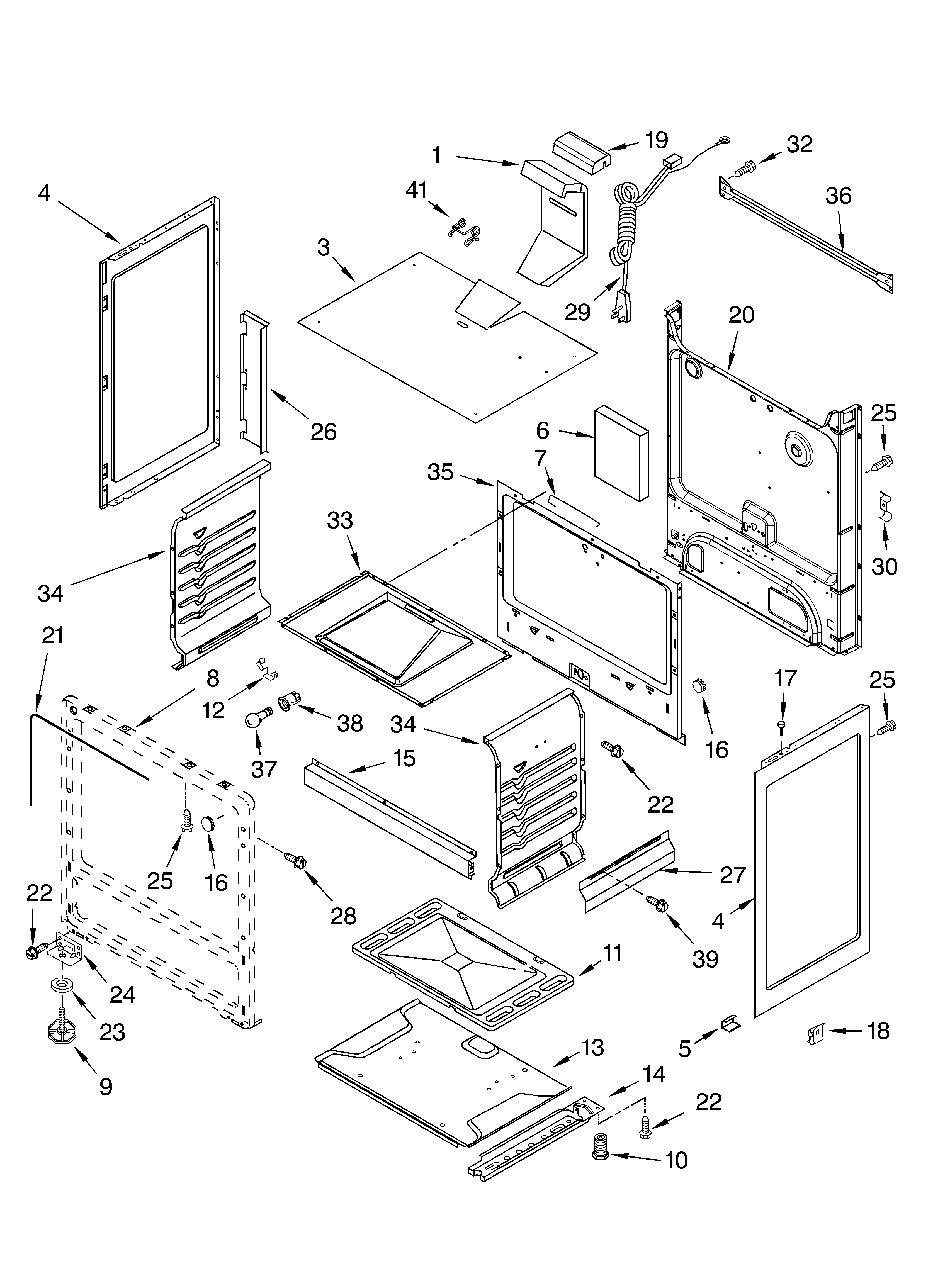 Whirlpool SF310PEKN1 chassis parts diagram