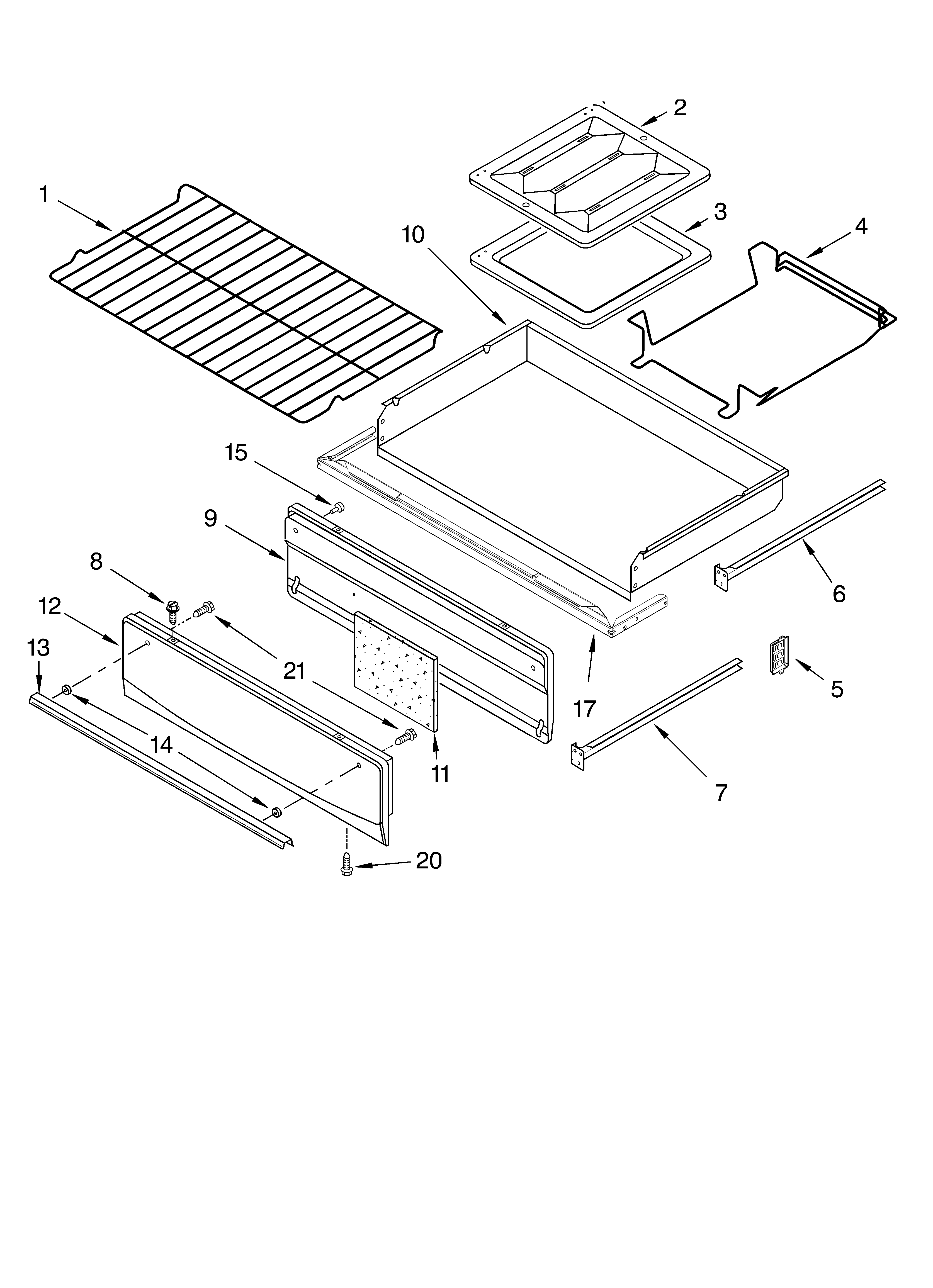 Whirlpool SF315PEKB1 oven & broiler parts diagram