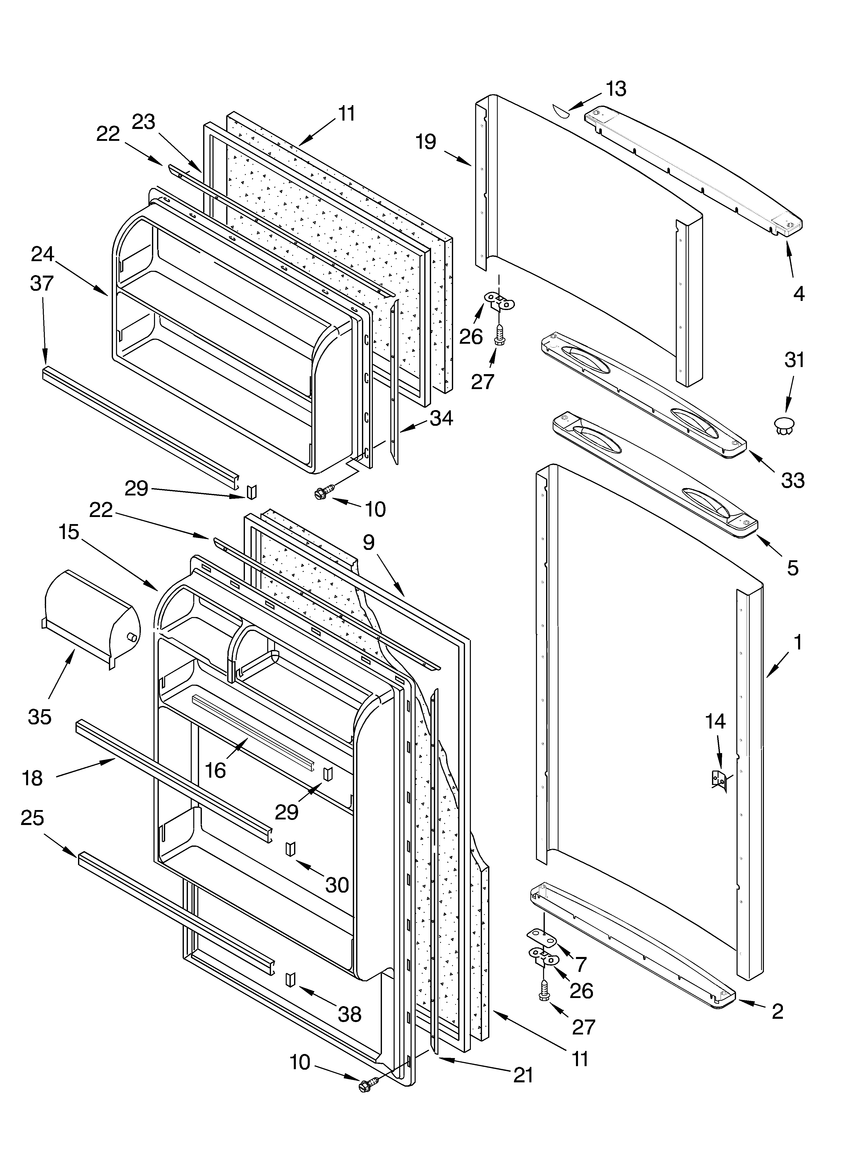 Estate TT18TKRMS00 door parts diagram