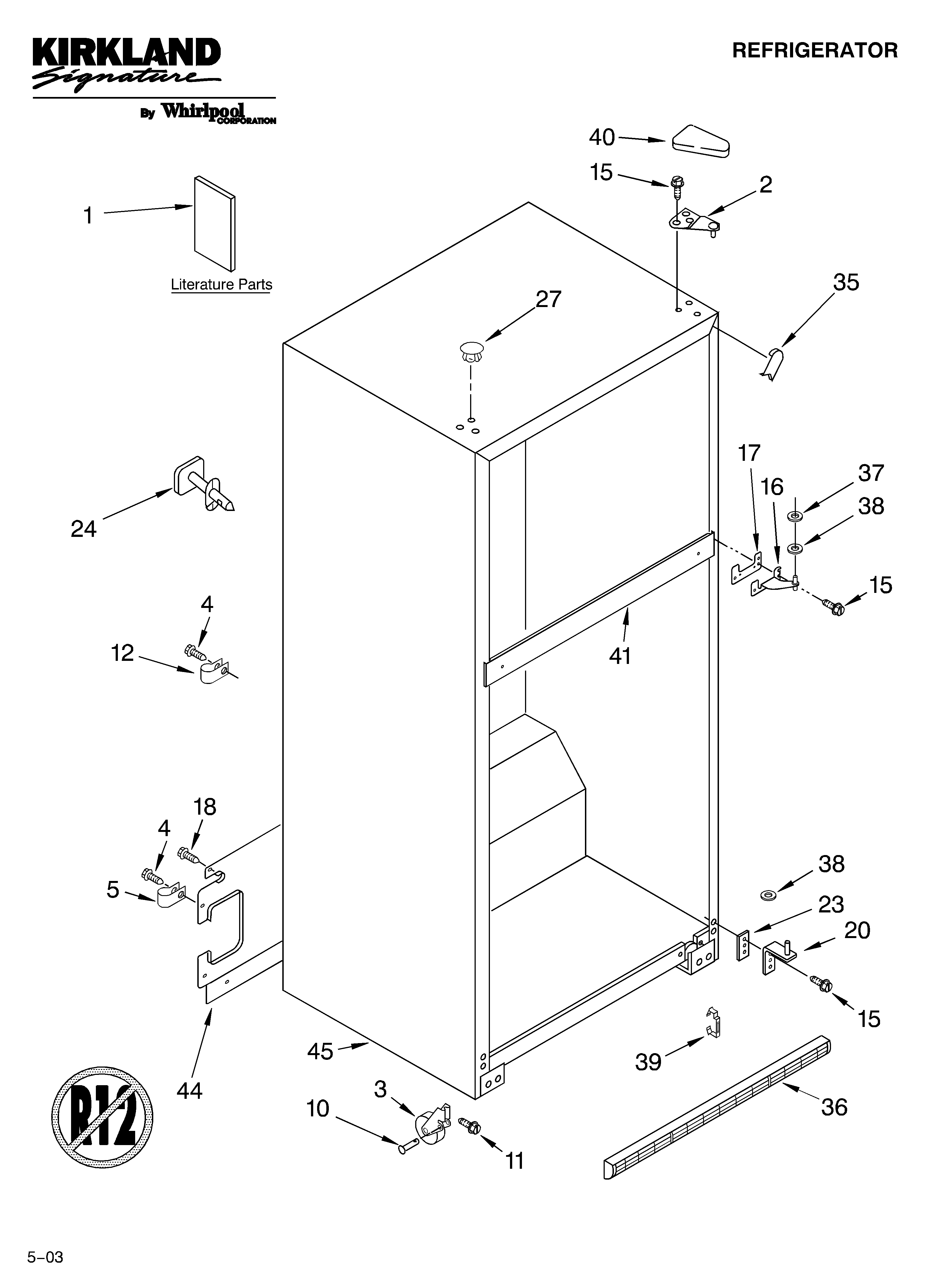 Kirkland 7ST21HPXLQ00 cabinet parts diagram