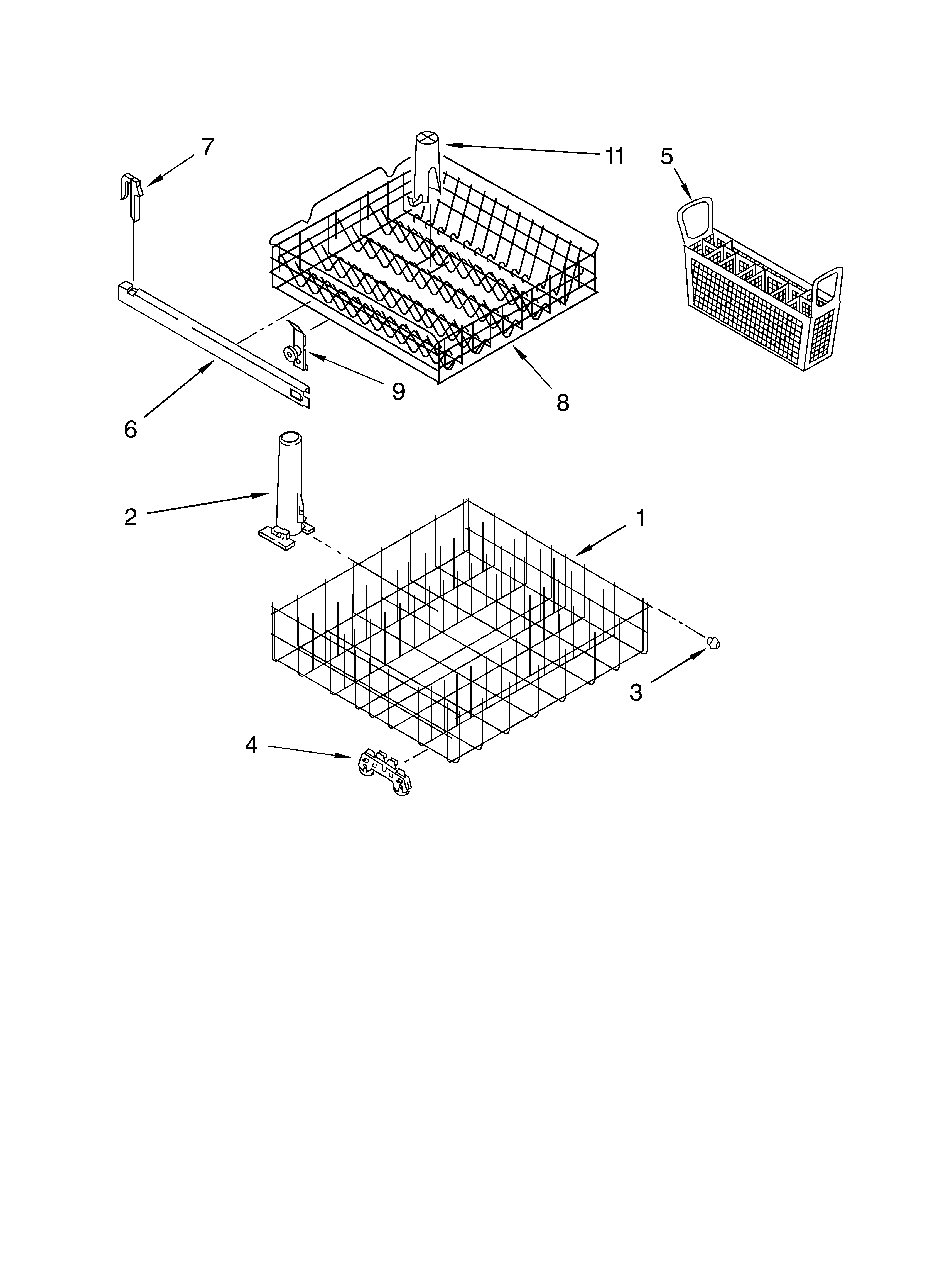 Whirlpool DU890SWLQ0 dishrack parts diagram