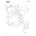 Whirlpool GHW9250MW0 top and cabinet parts diagram