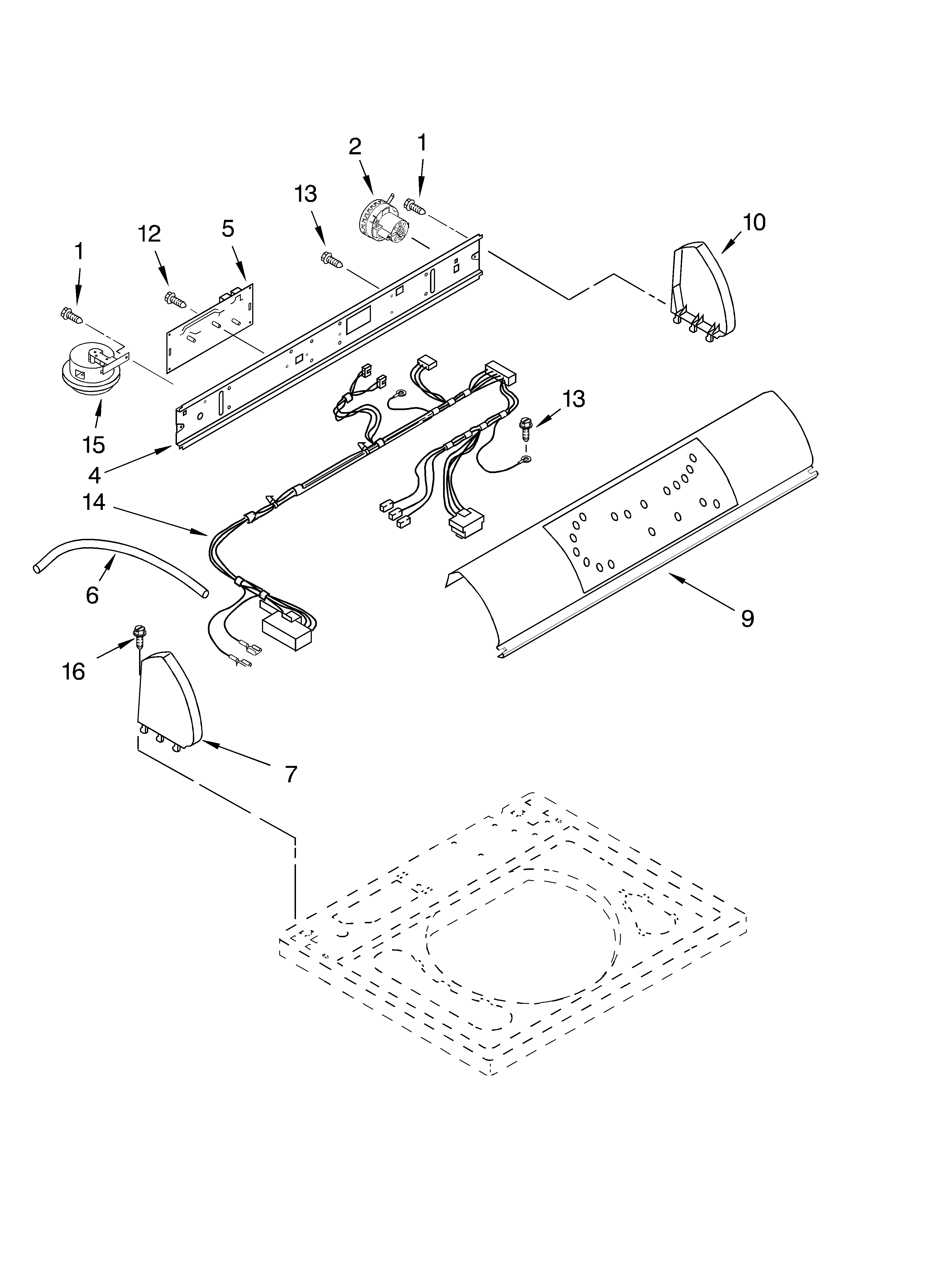 Whirlpool GSX9885JQ1 control panel parts diagram