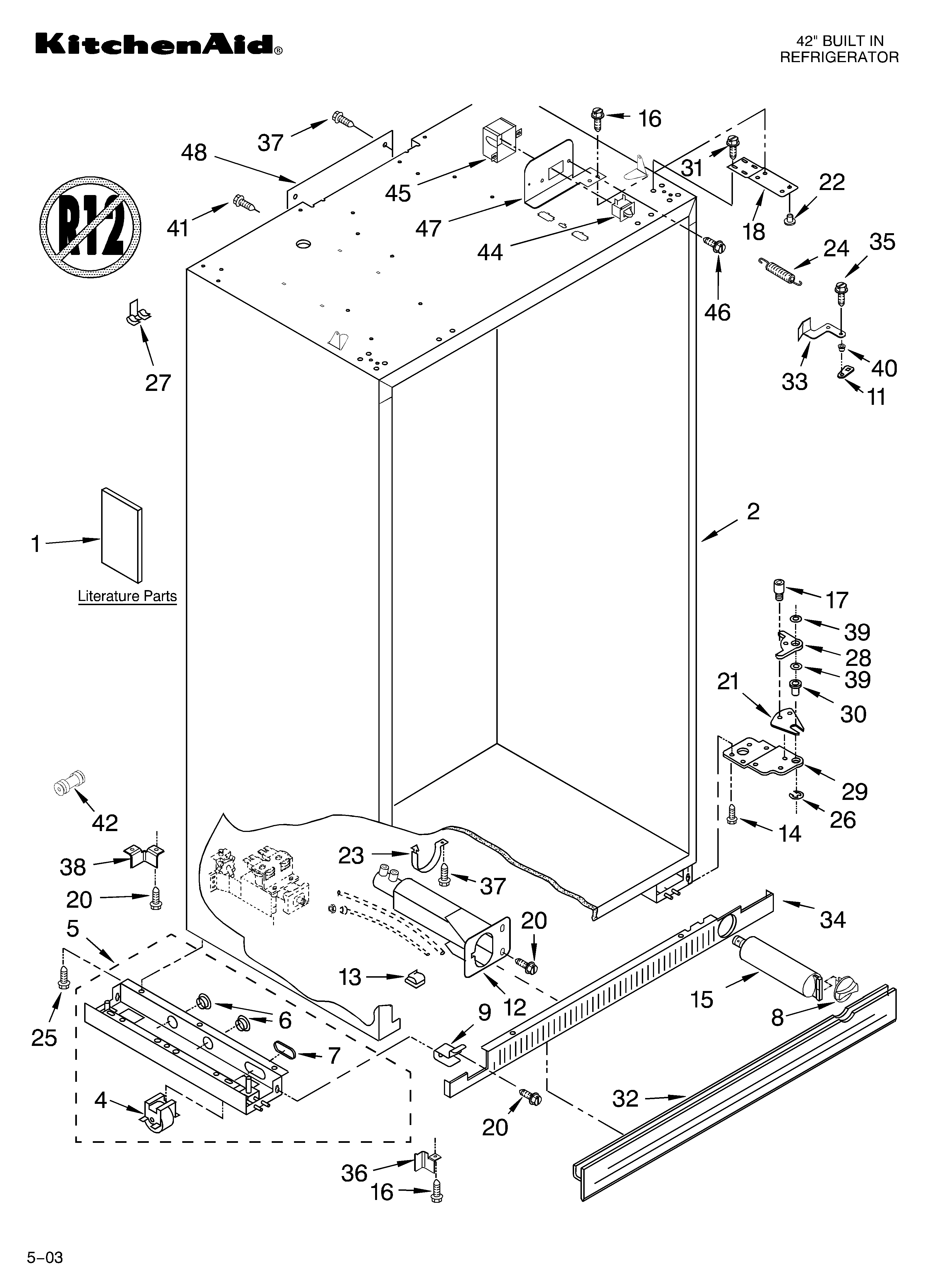KitchenAid KSSC42QMU00 cabinet parts diagram