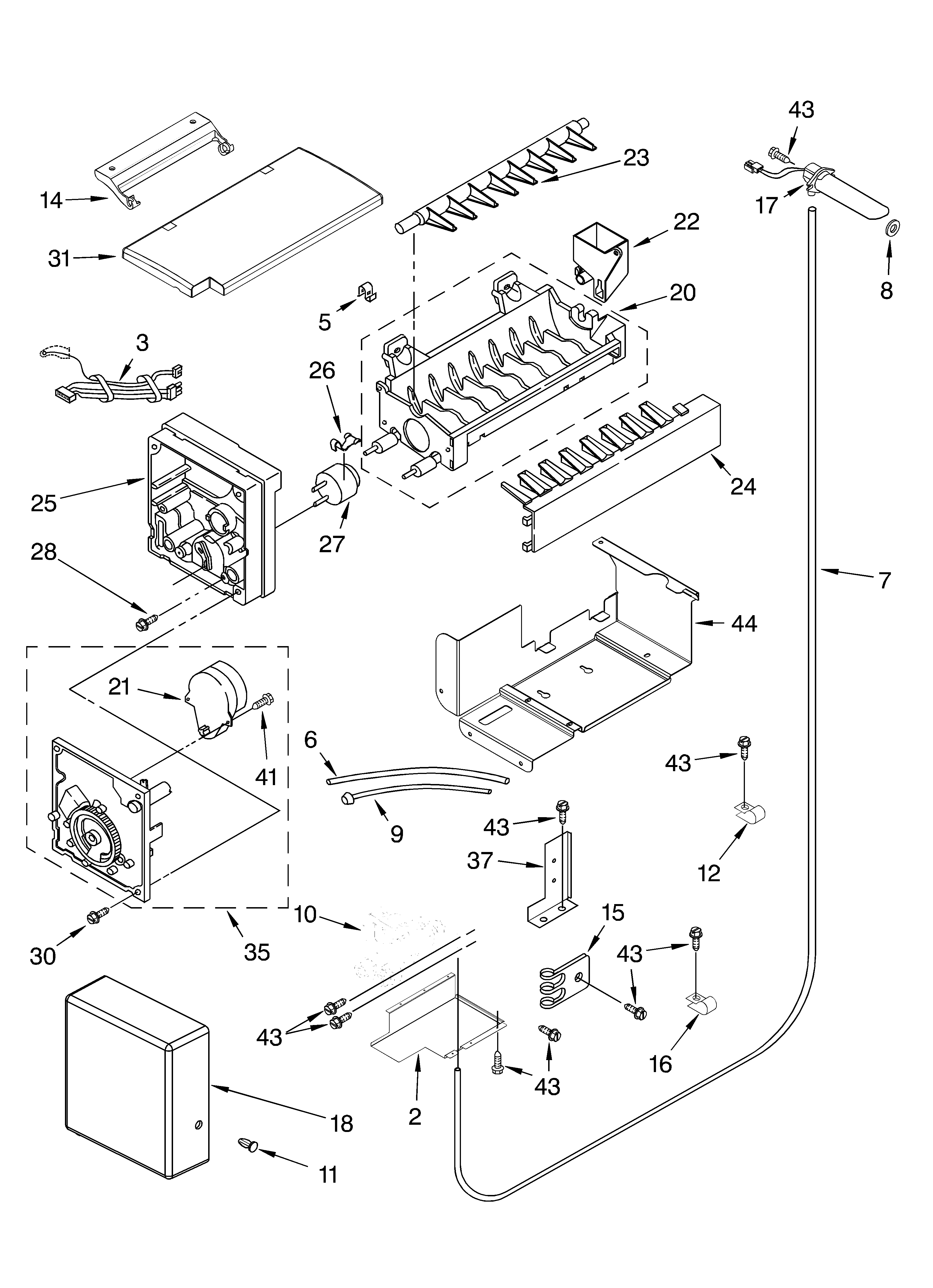 KitchenAid KSSC42QMU00 icemaker parts diagram