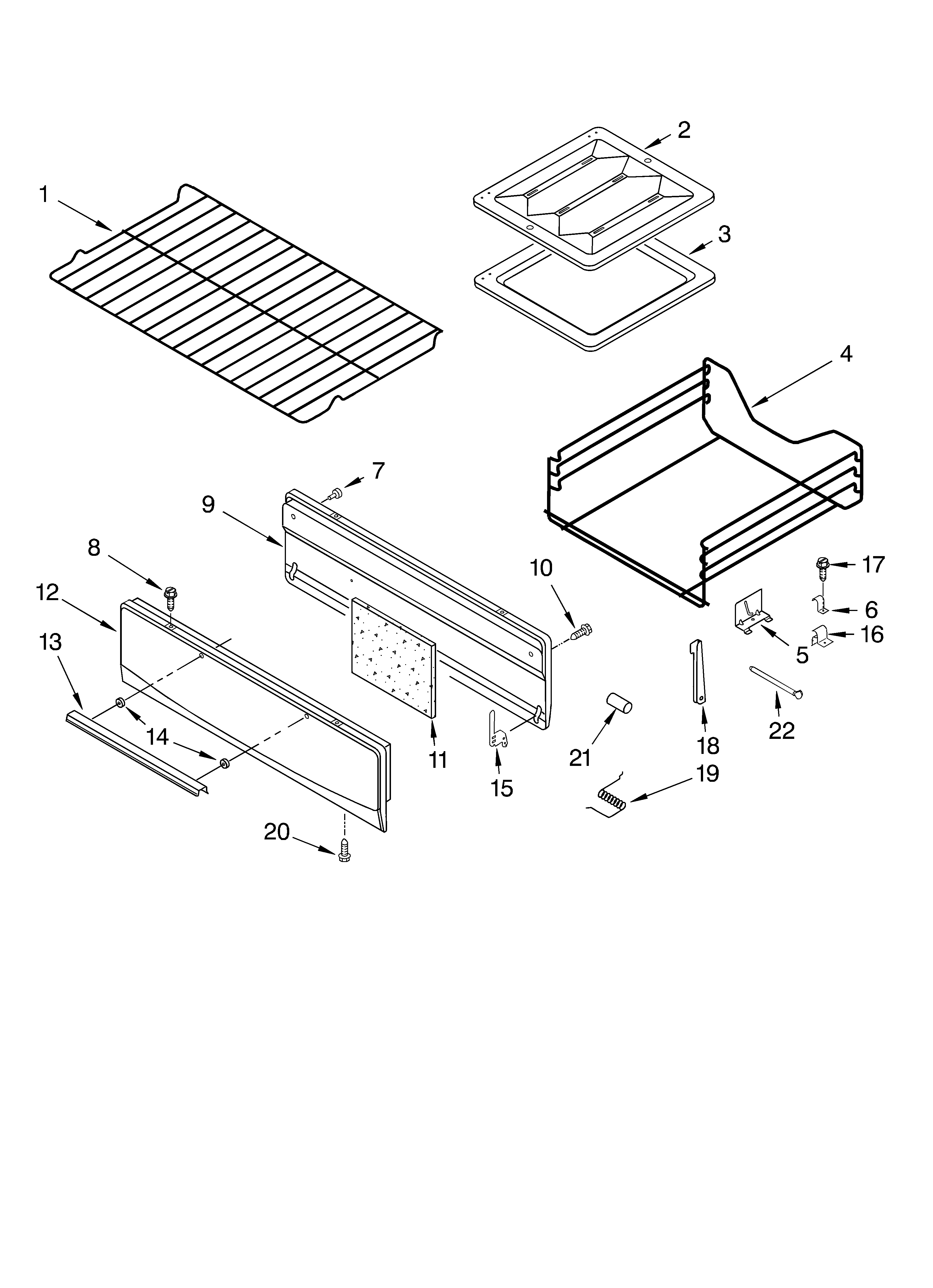 Whirlpool SF3020SKQ1 oven & broiler parts diagram