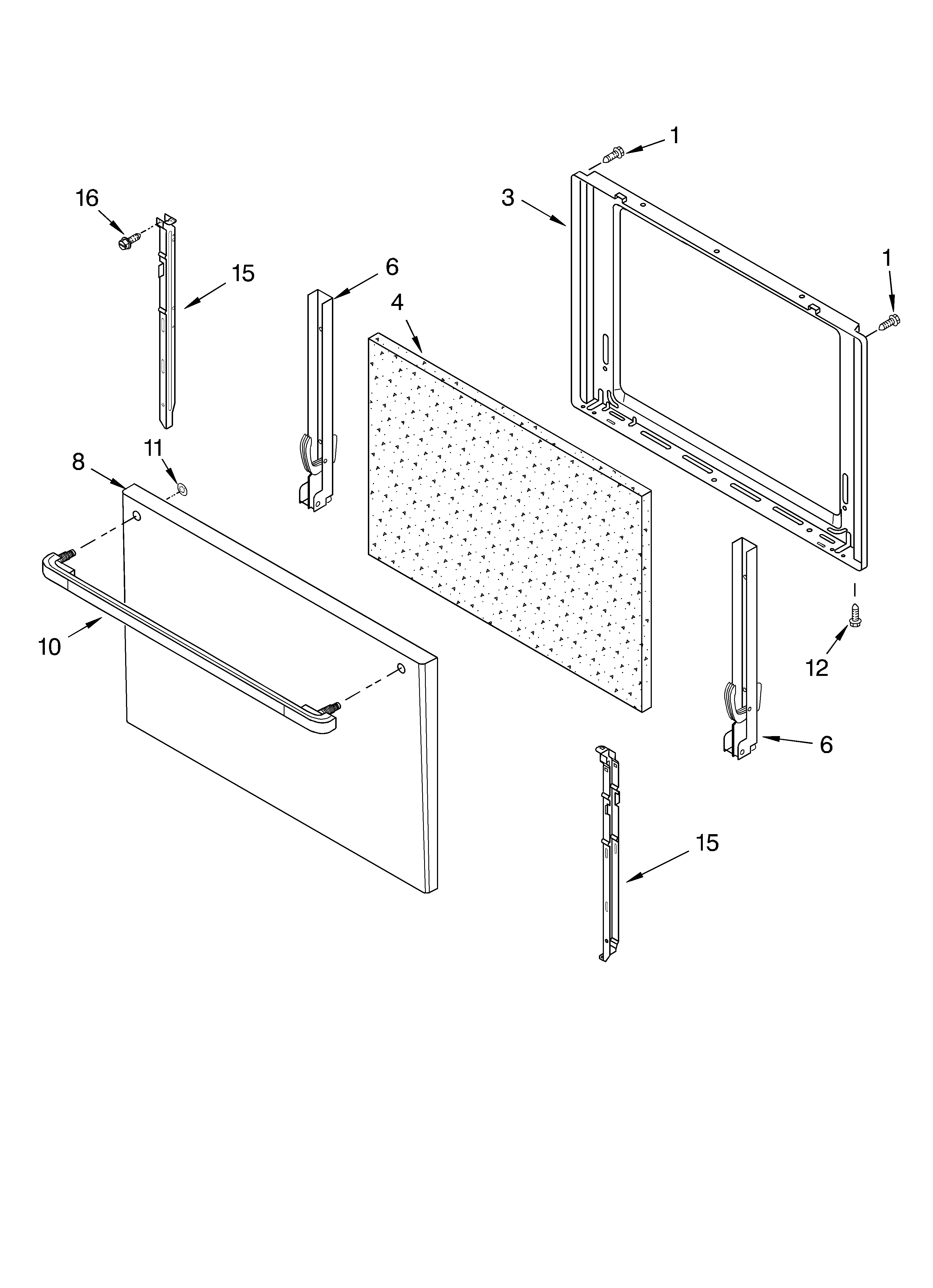 Whirlpool SF3020SKQ1 door parts, miscellaneous parts diagram