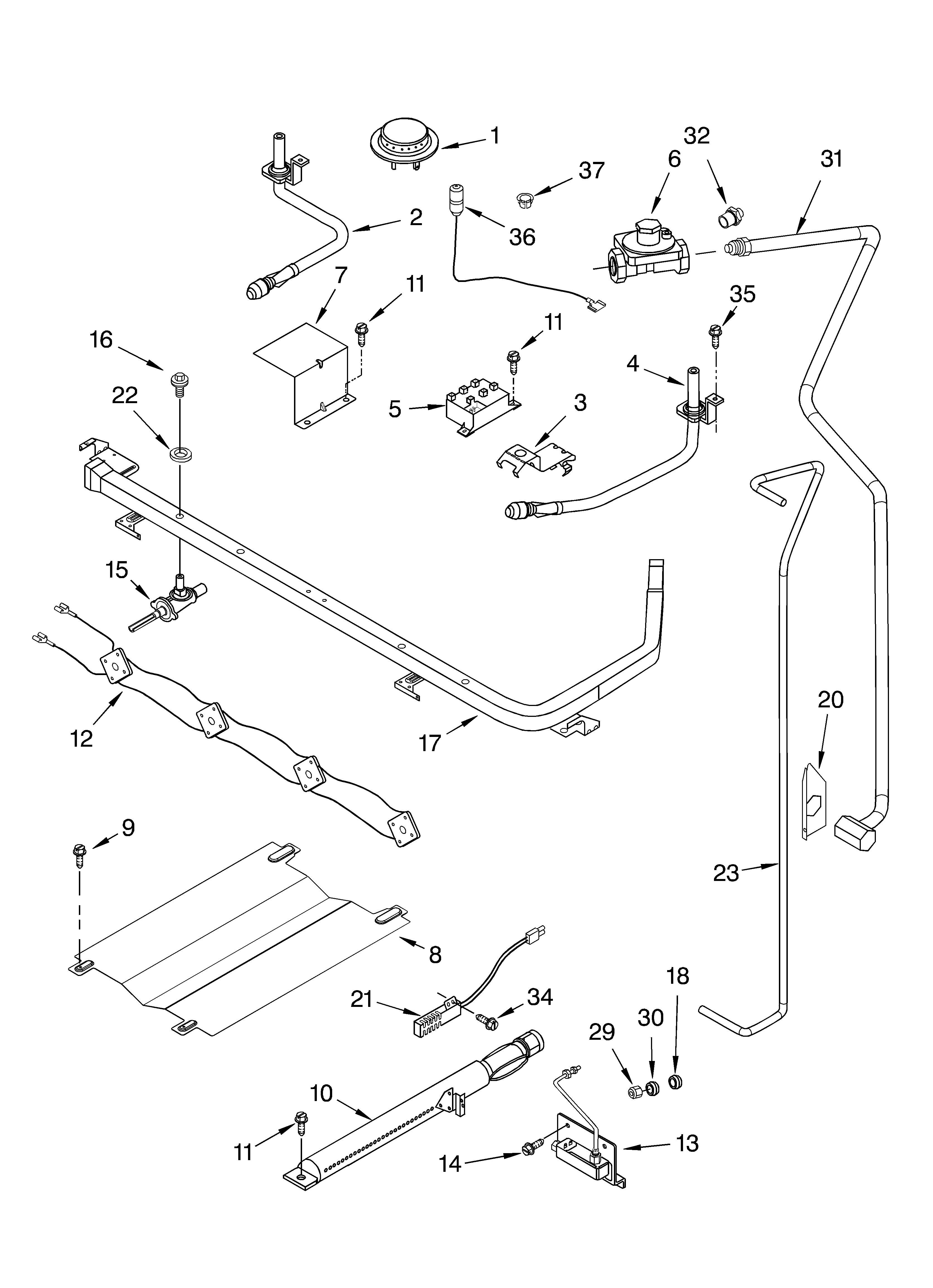 Whirlpool SF325LEKQ1 manifold parts diagram