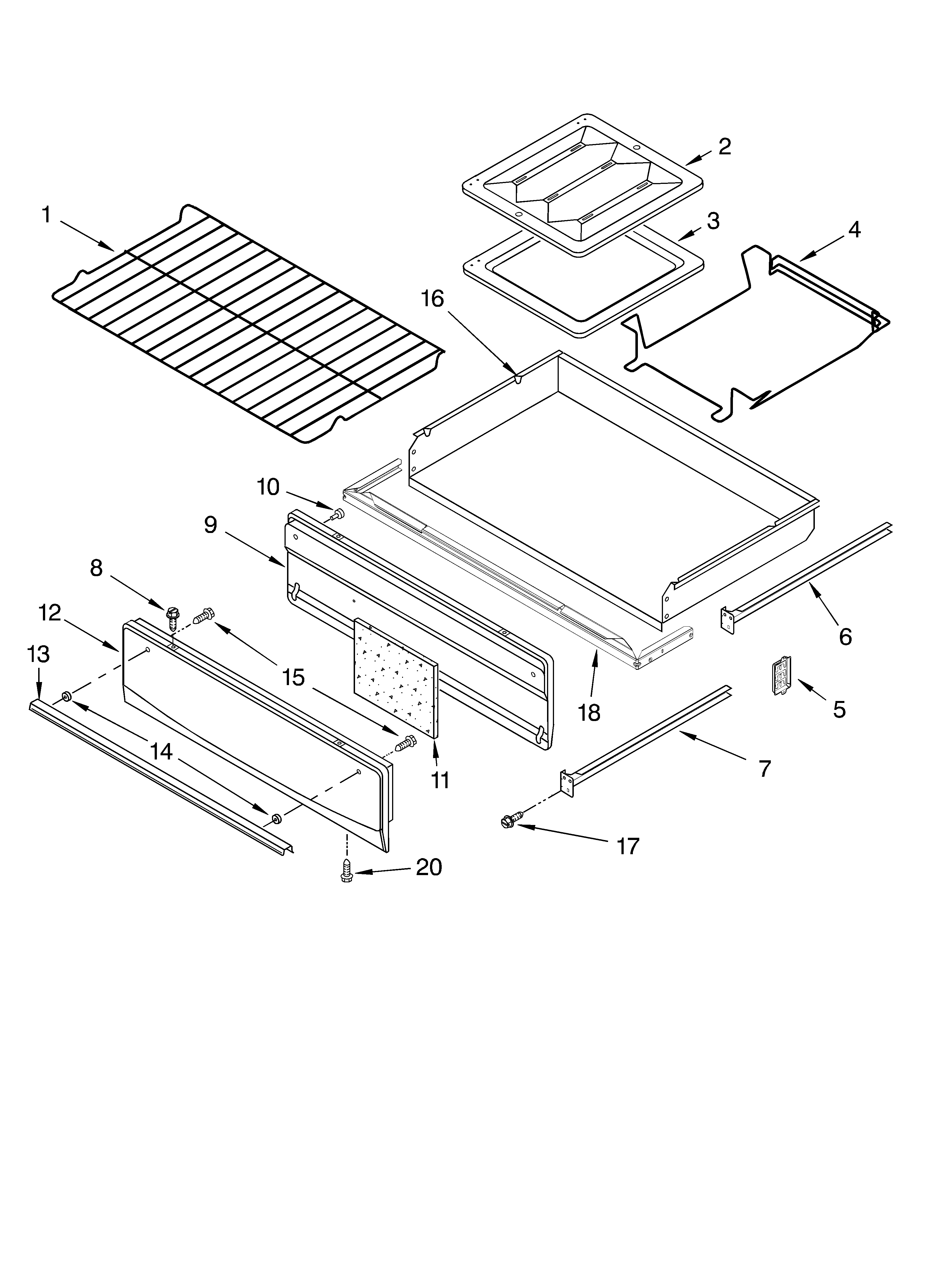 Whirlpool SF325LEKQ1 oven & broiler parts diagram