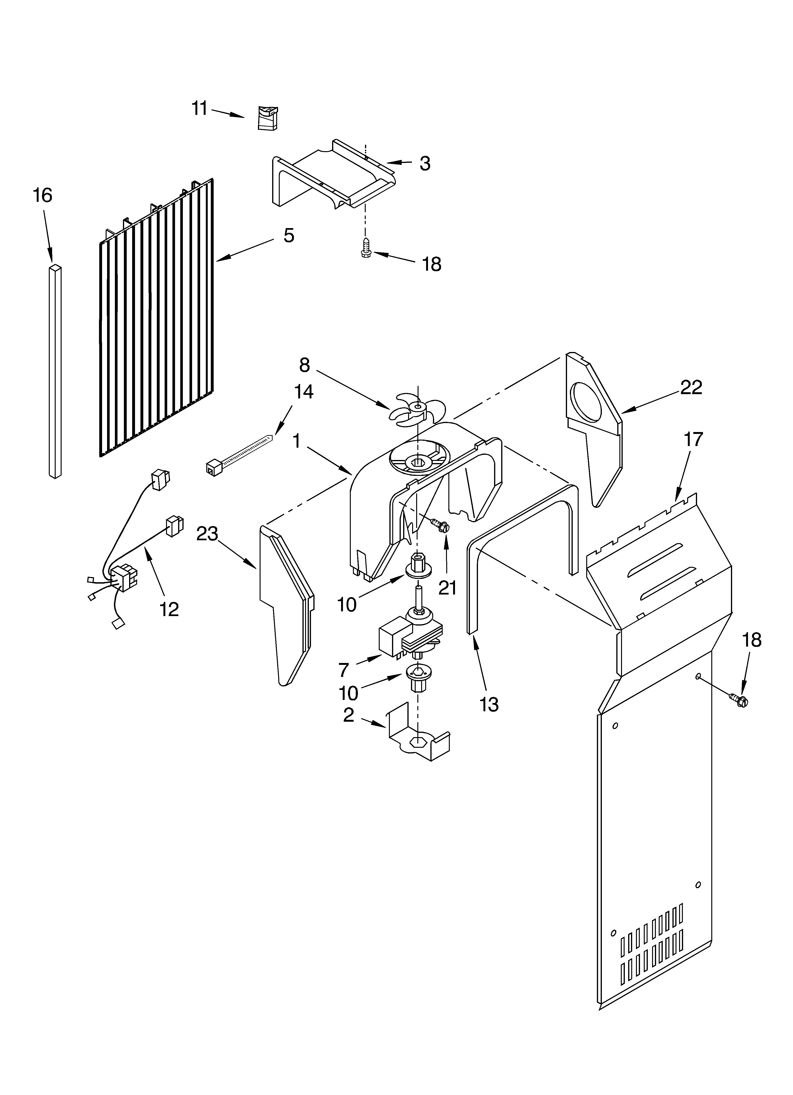 Whirlpool ED5LHAXMB00 air flow parts diagram
