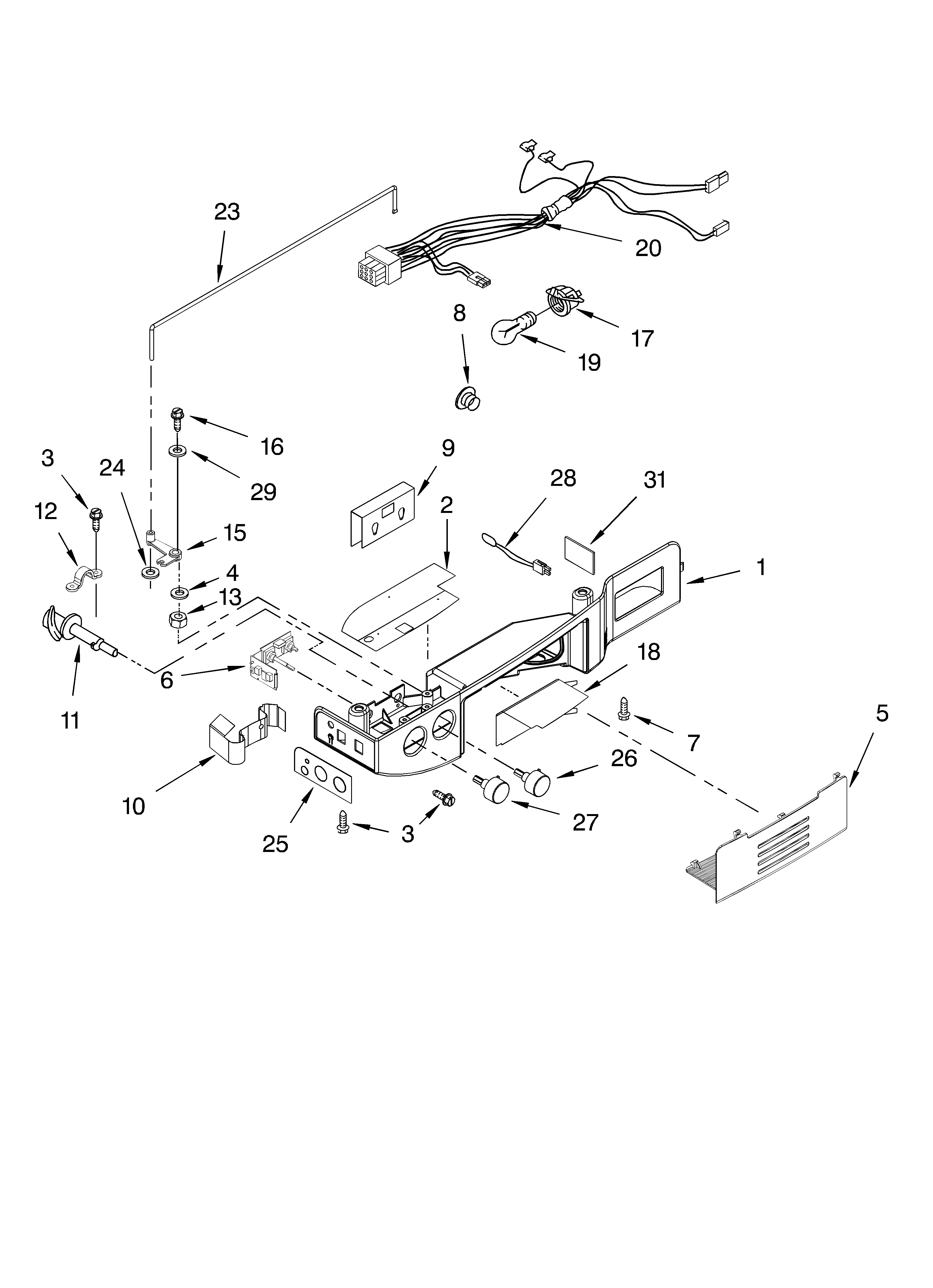 Whirlpool ED5LHAXMB00 control parts diagram