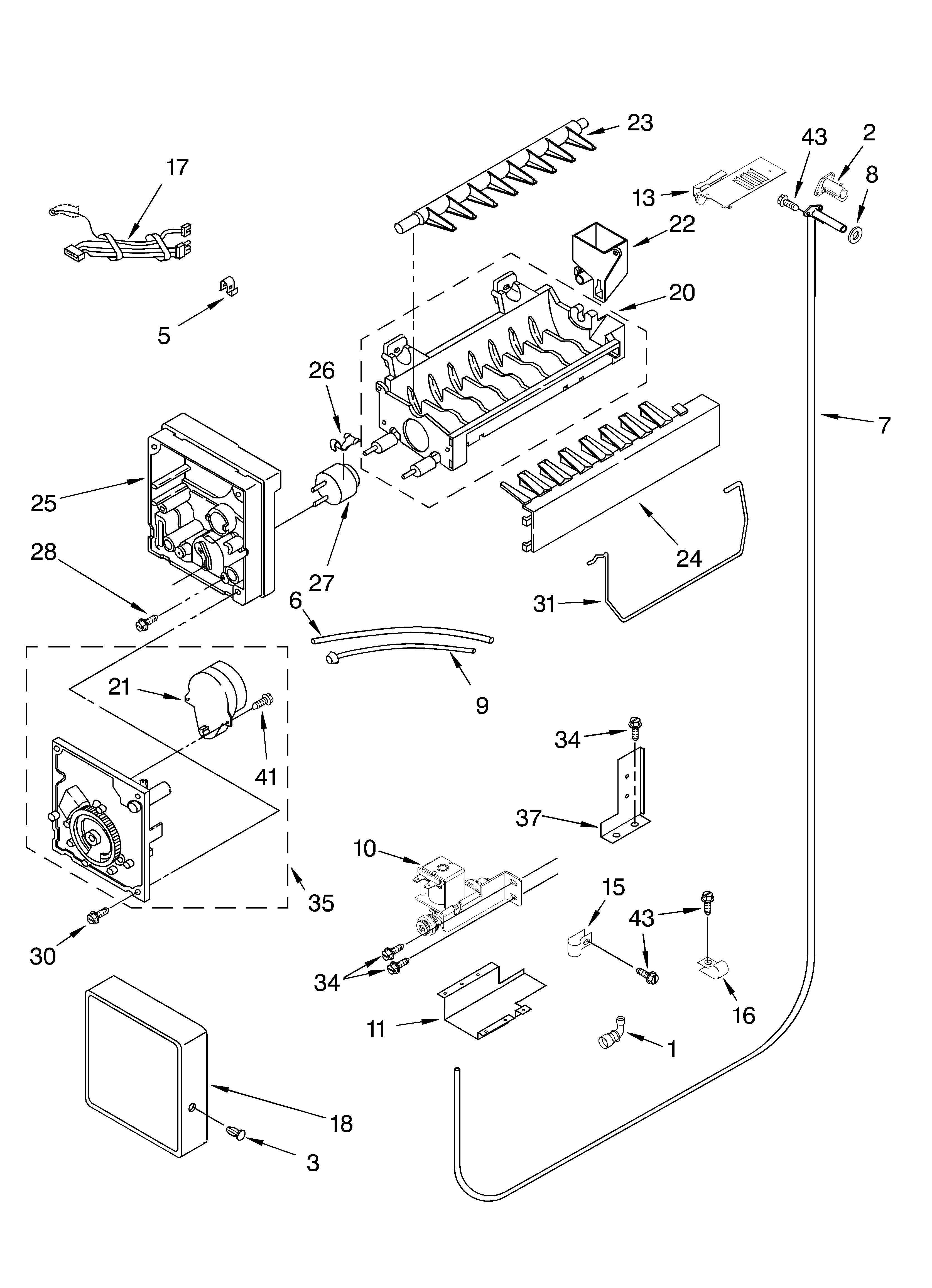 KitchenAid KBRP36FMS00 icemaker parts diagram