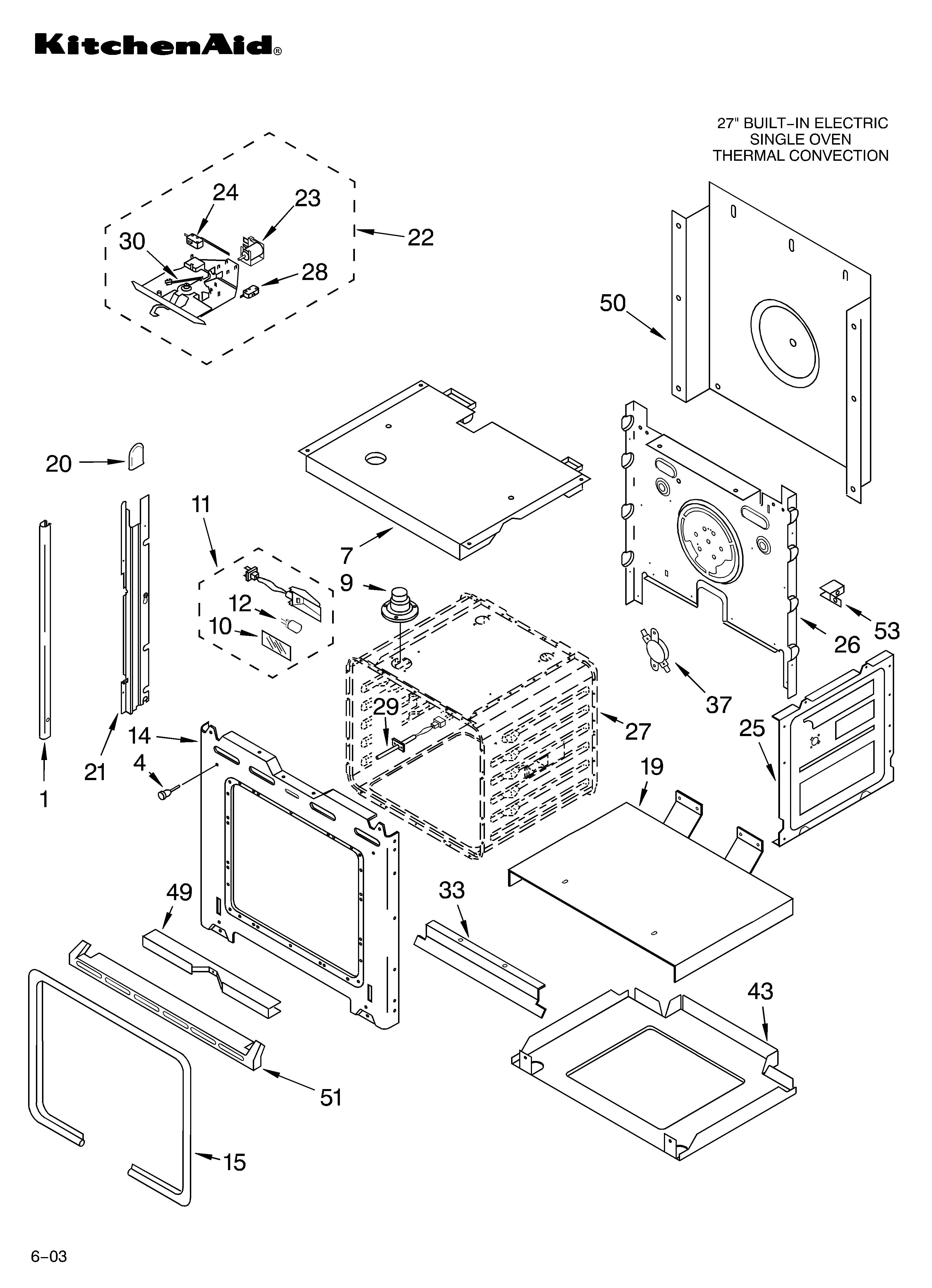 KitchenAid KEBS177DAL7 oven parts diagram