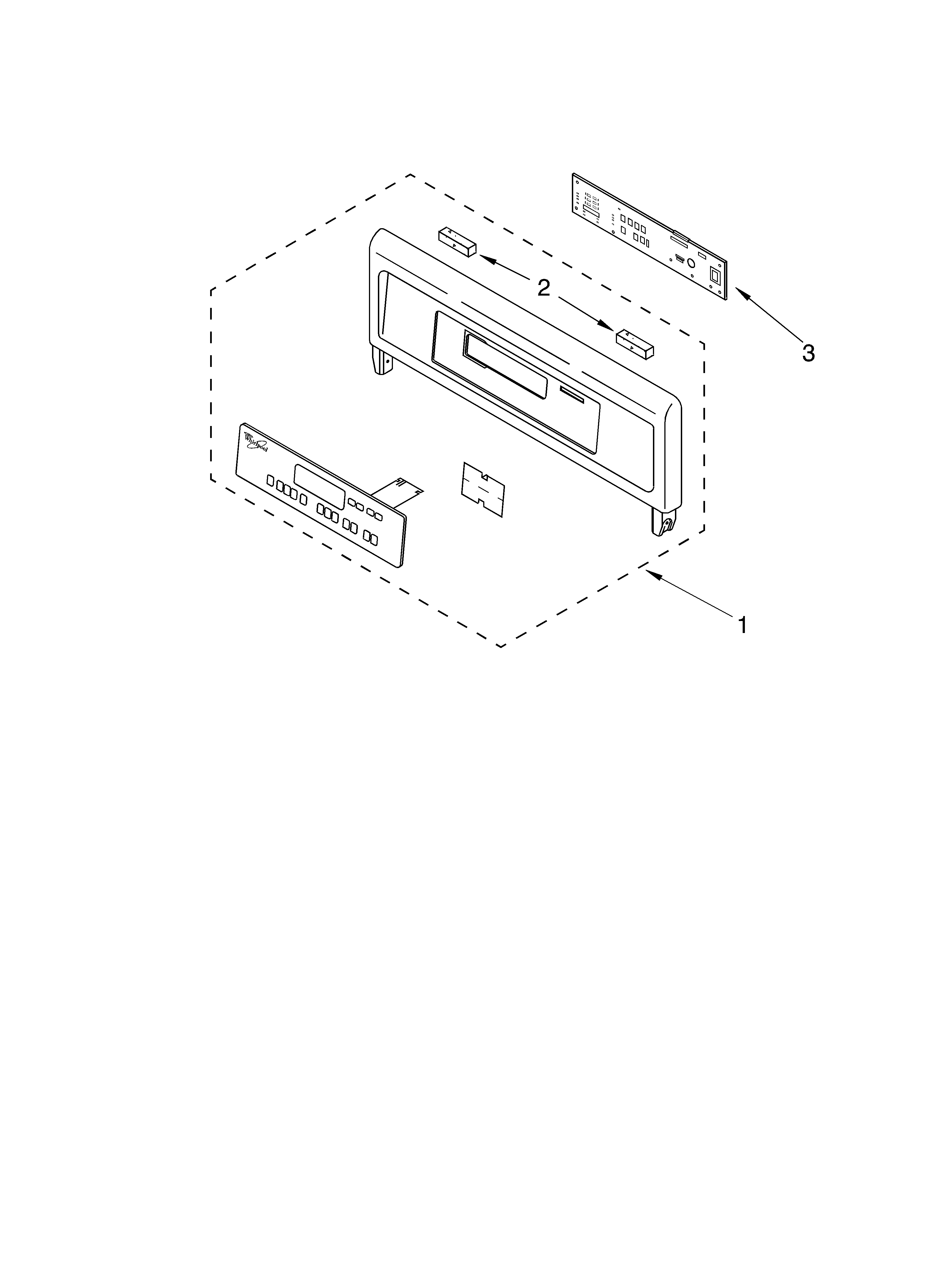 KitchenAid KEBS177DAL7 control panel parts diagram