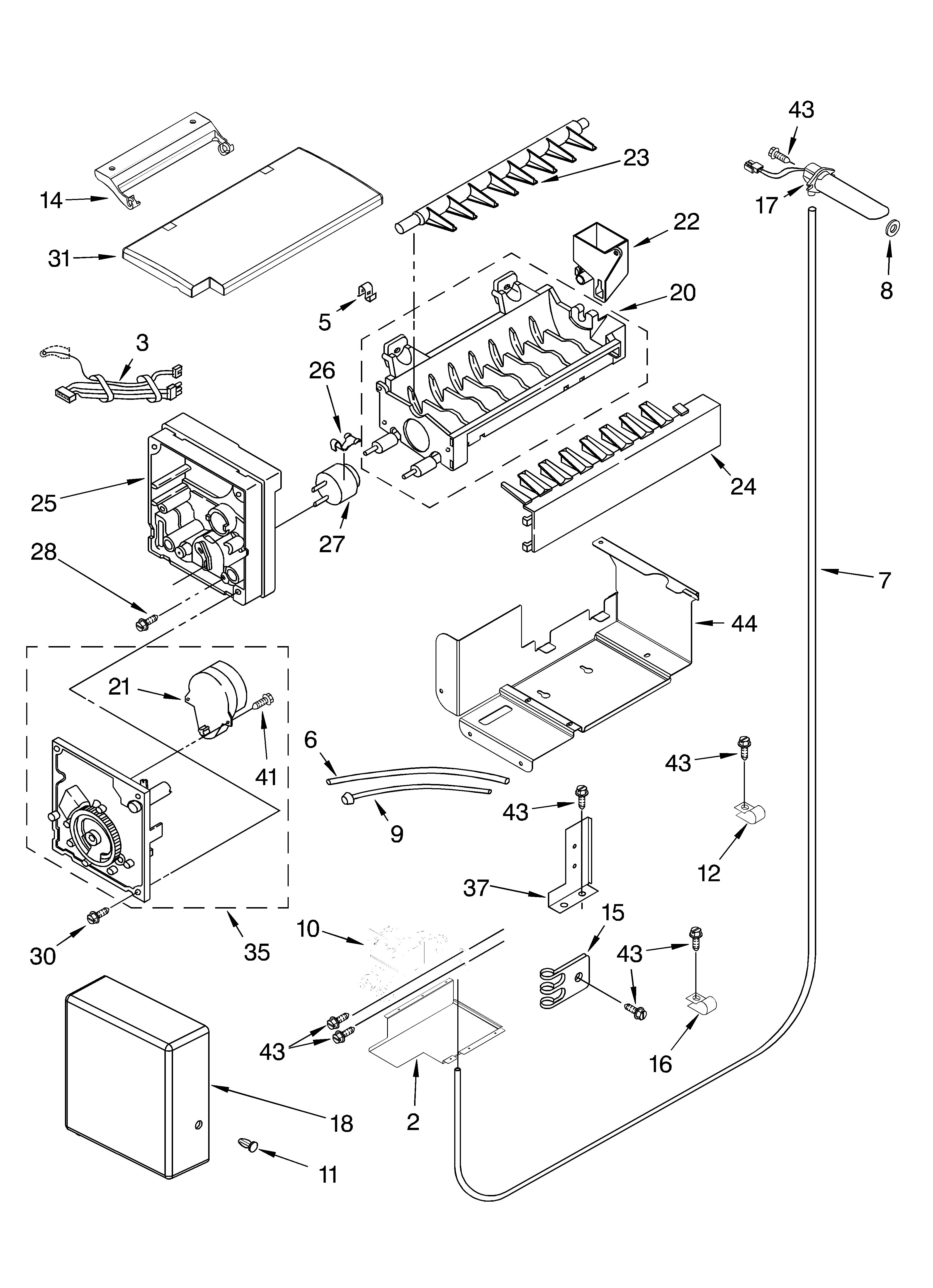 KitchenAid KSSS48QMW00 icemaker parts diagram
