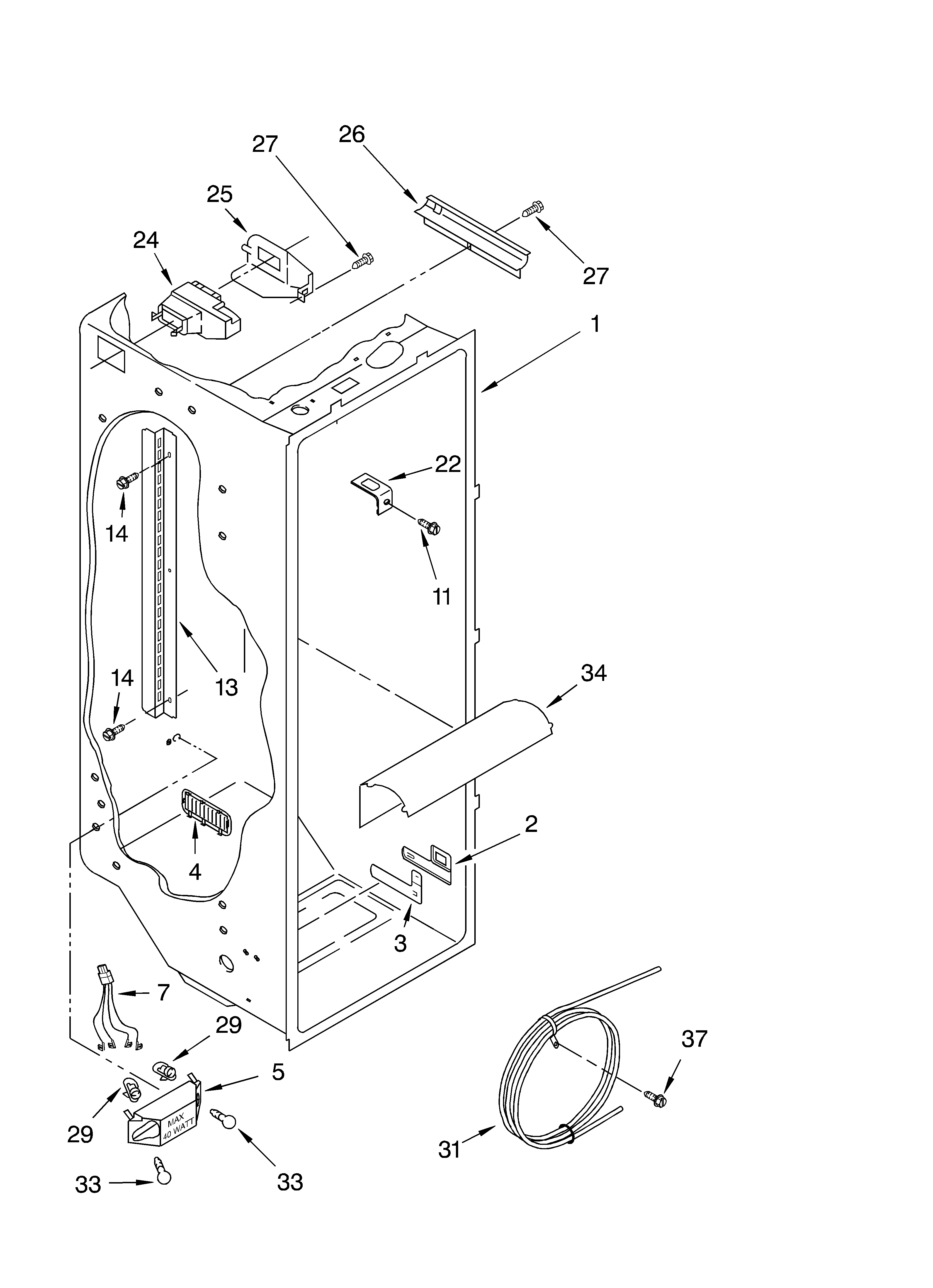 Whirlpool ED5FHGXKT04 refrigerator liner parts diagram