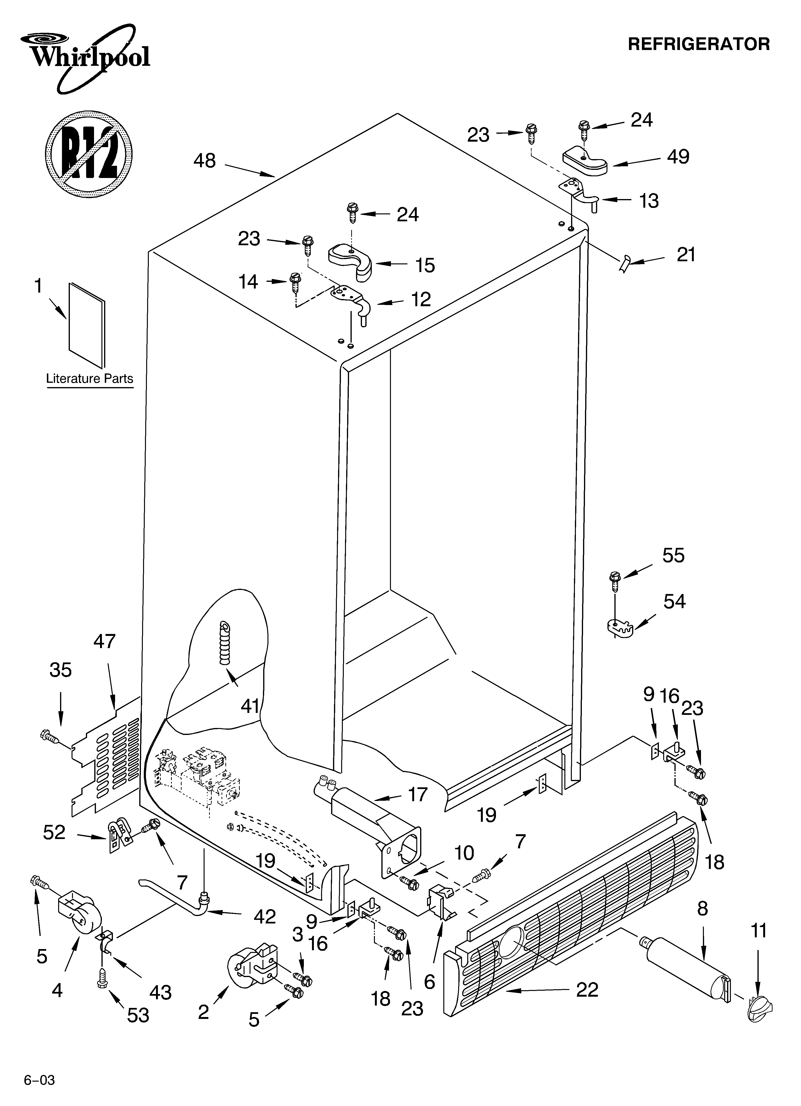 Whirlpool GD5THGXKS03 cabinet parts diagram