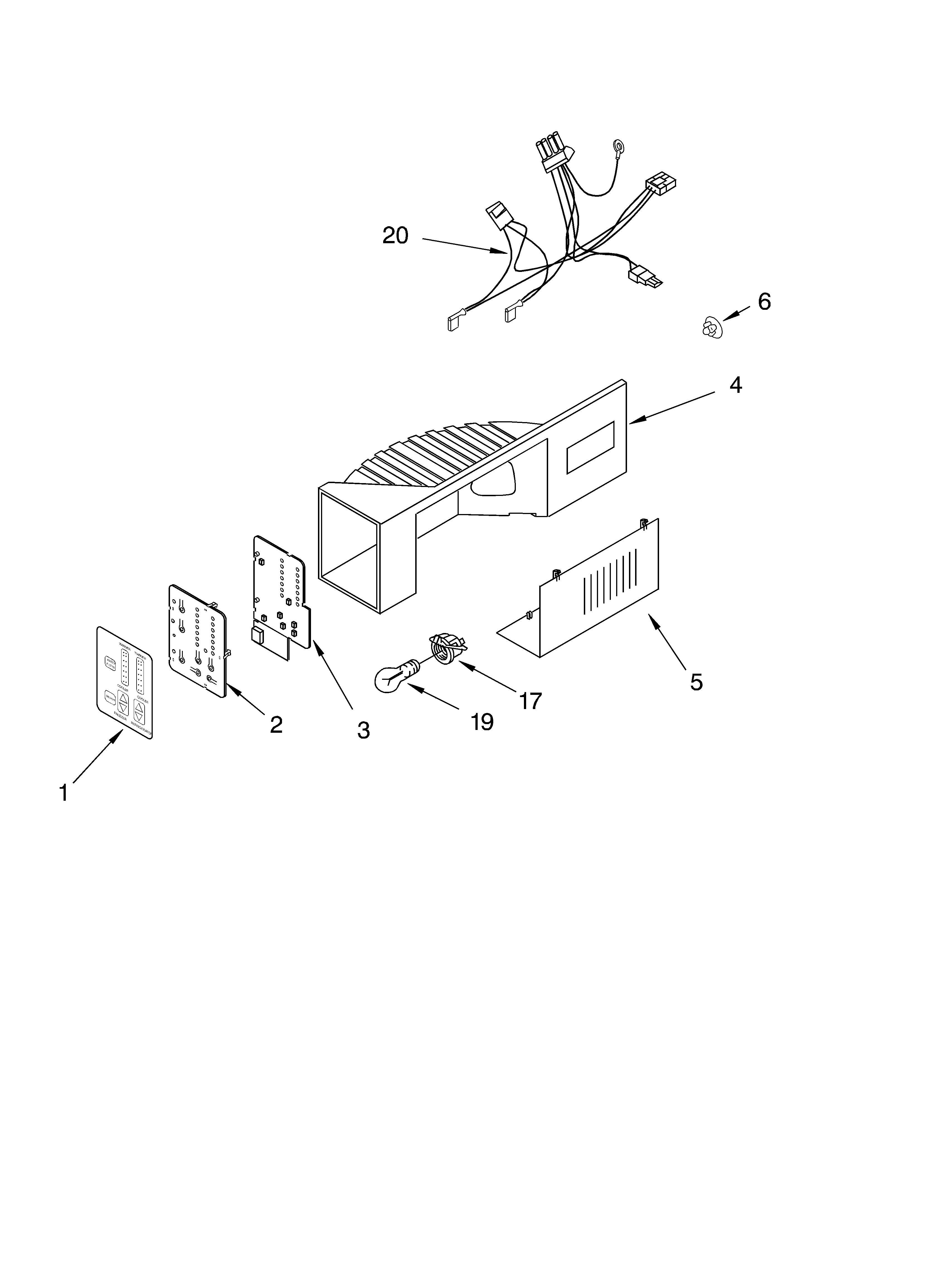 KitchenAid KSCS25FKBL02 control parts diagram
