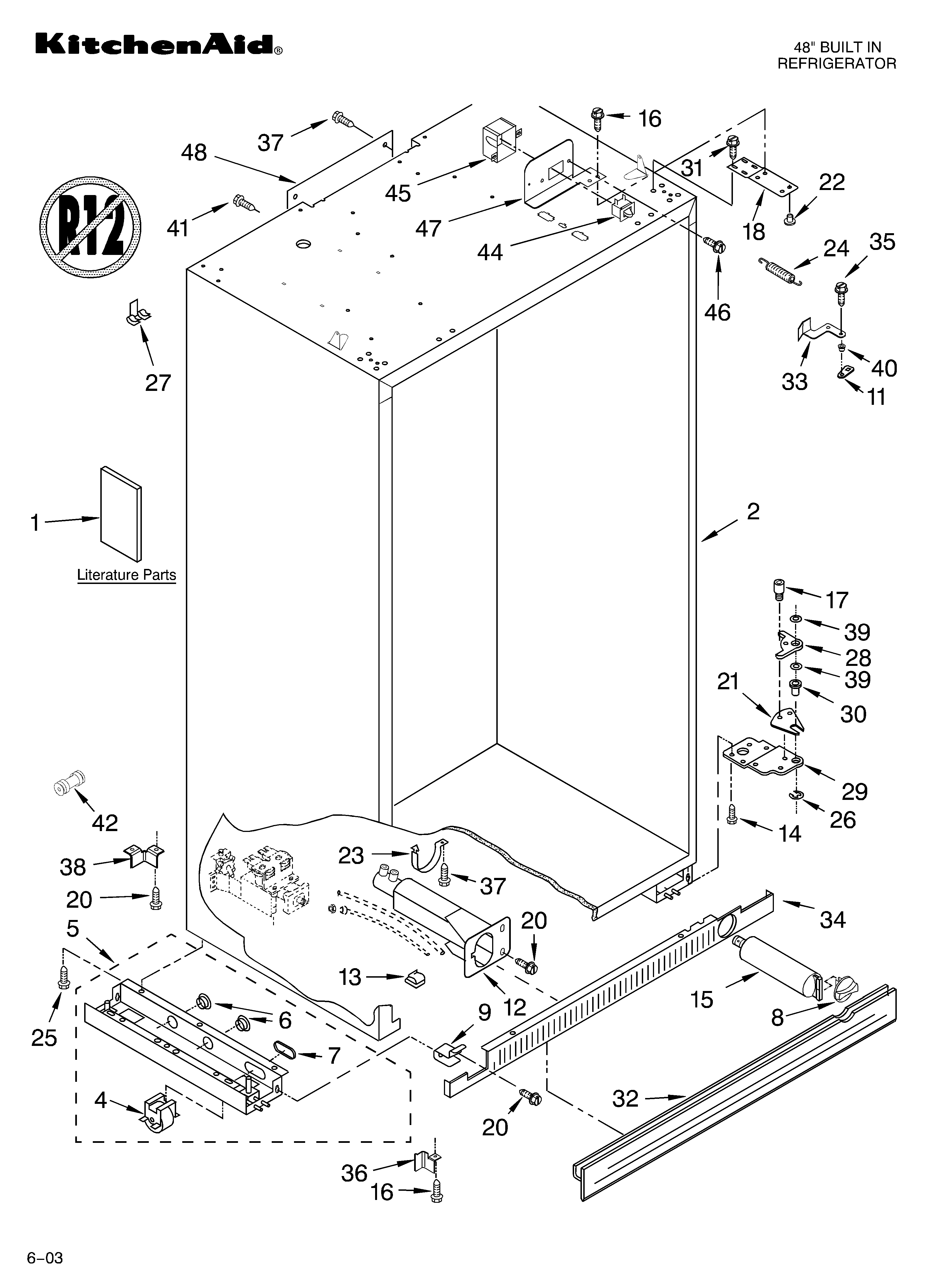 KitchenAid KSSP48QMS00 cabinet parts diagram