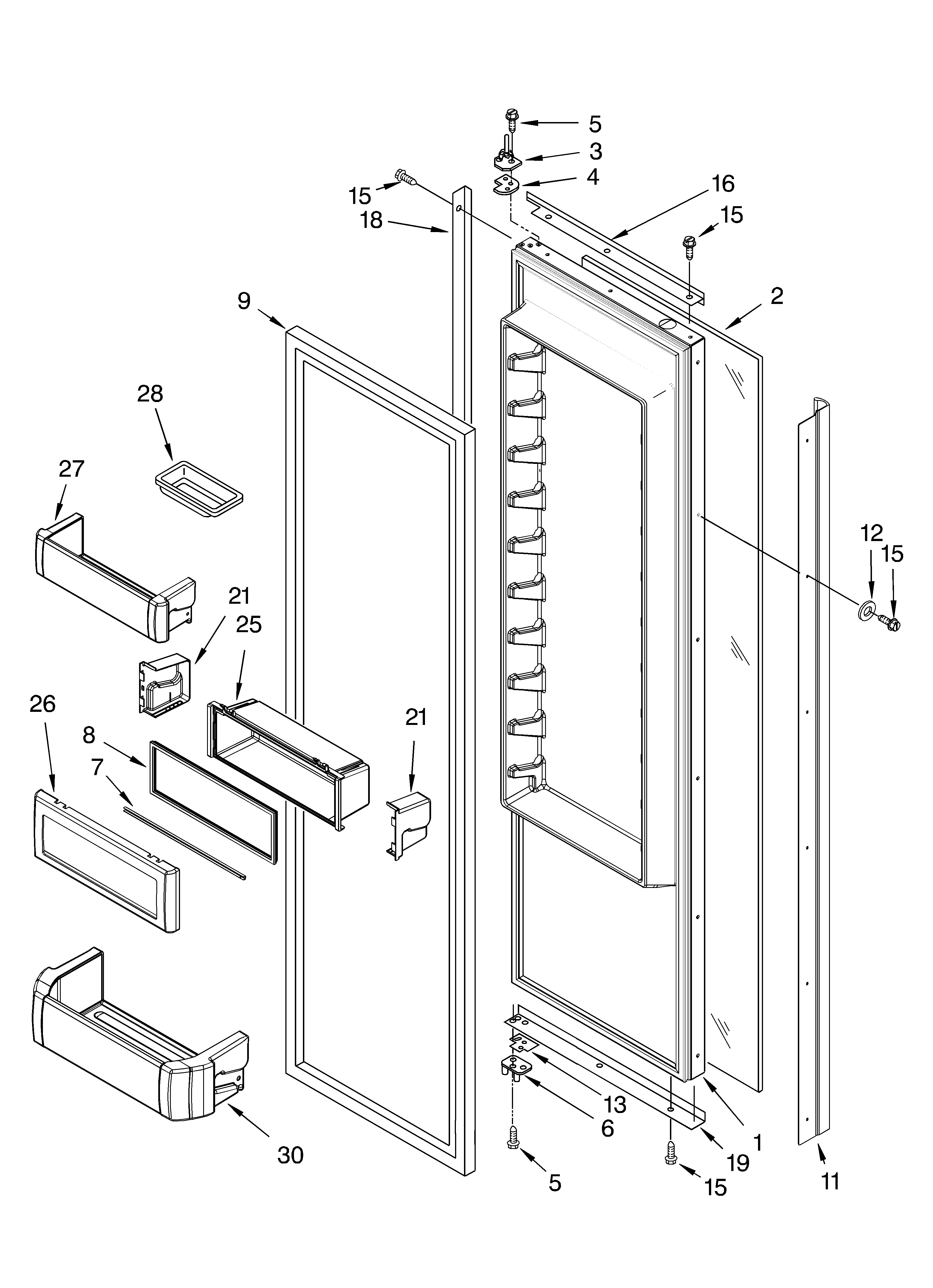 KitchenAid KSSP48QMS00 refrigerator door parts diagram