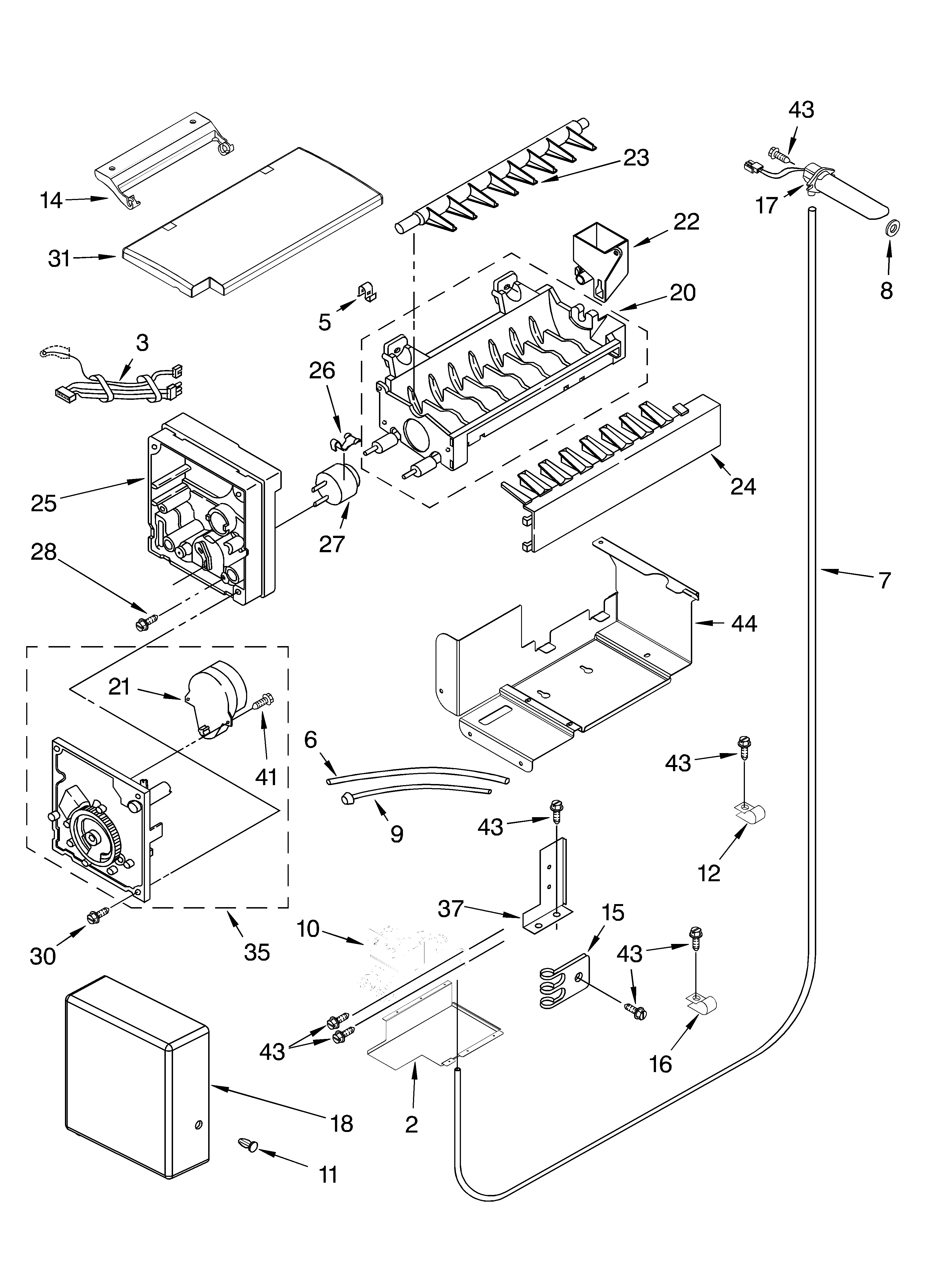 KitchenAid KSSP48QMS00 icemaker parts diagram