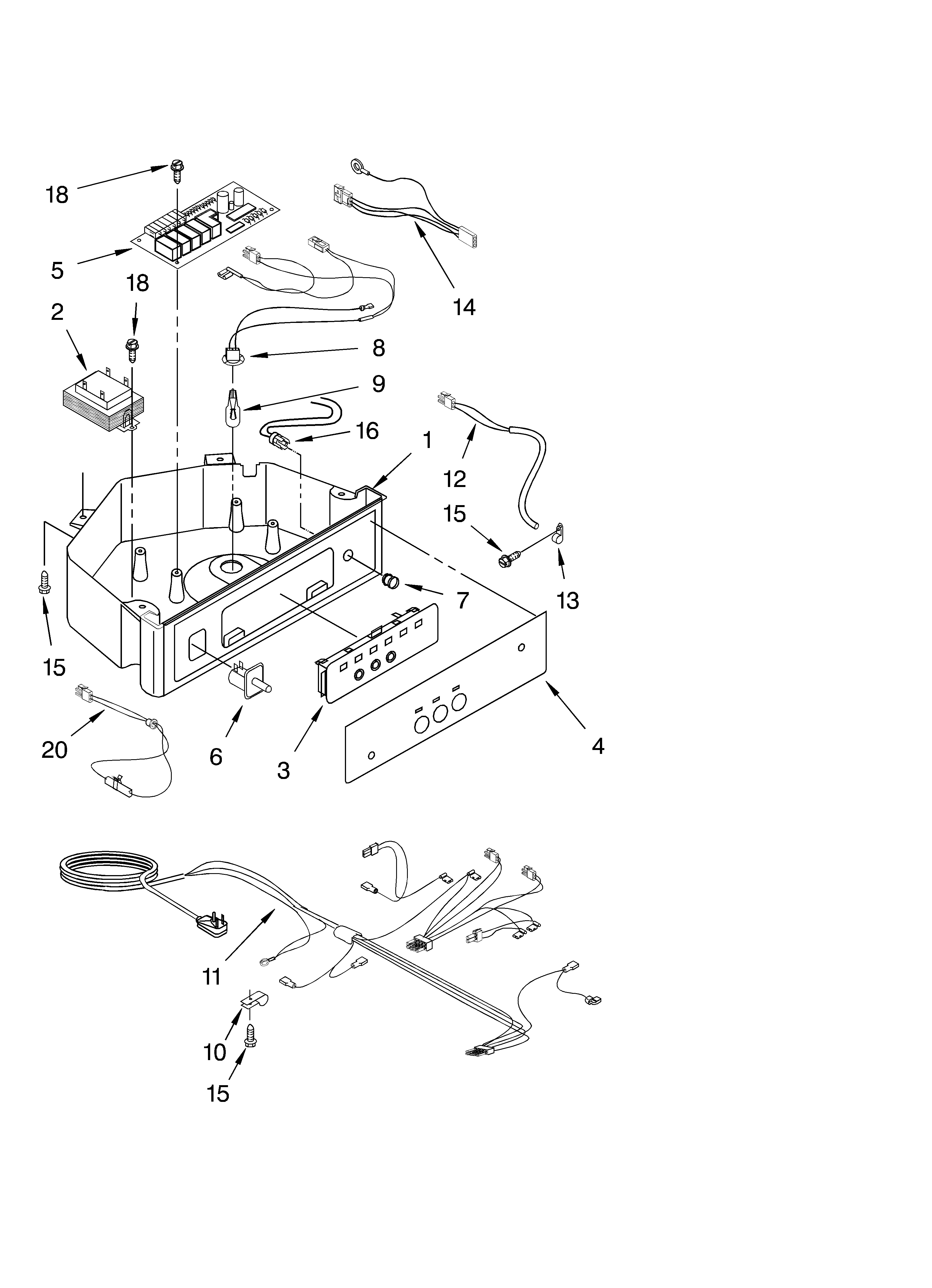 KitchenAid KUIV18NNMM0 control panel parts diagram