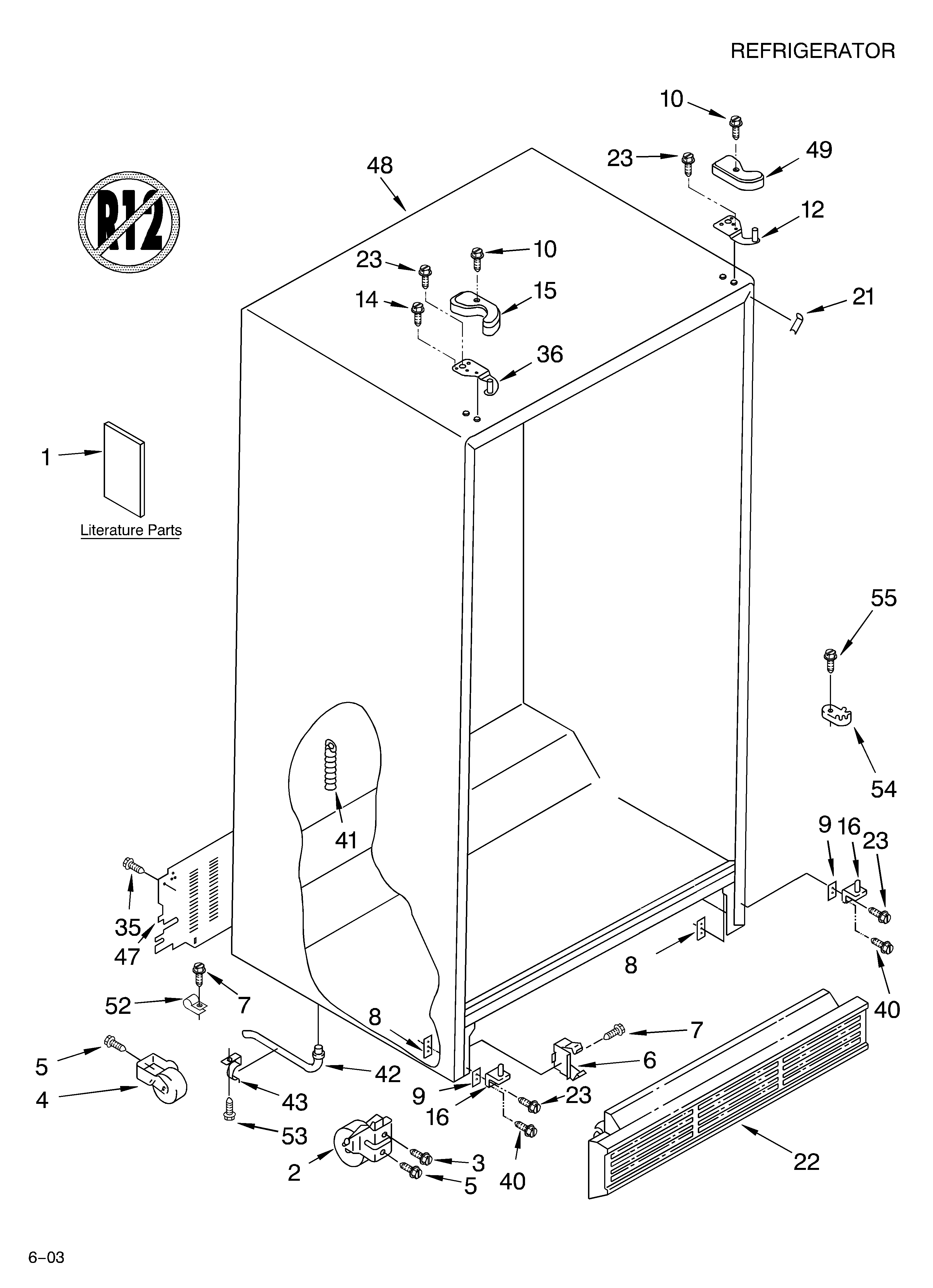 Whirlpool BRS70BBANA00 cabinet parts diagram