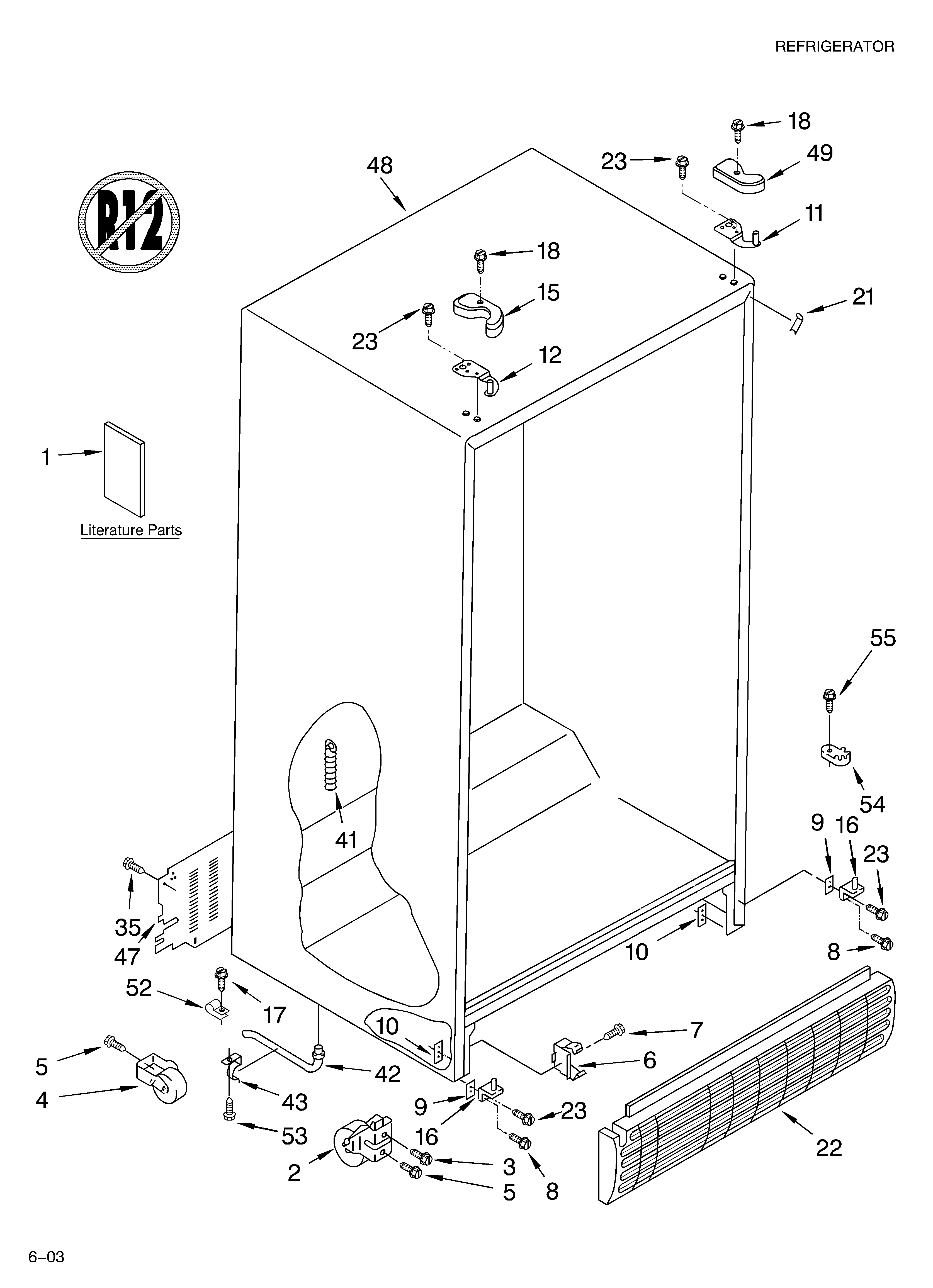 Whirlpool BRS70YRANA00 cabinet parts diagram