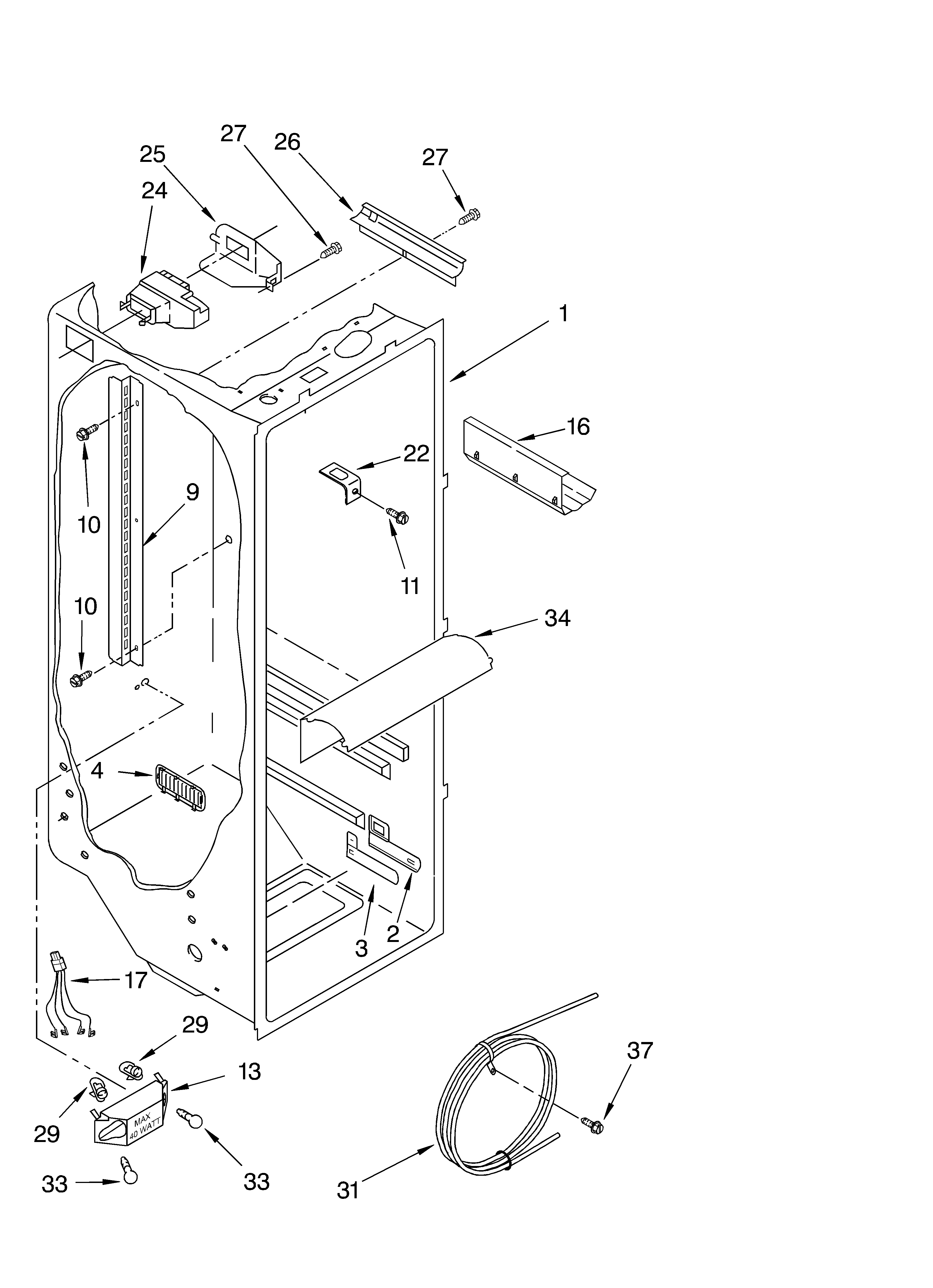 Whirlpool BRS70YRANA00 refrigerator liner parts diagram