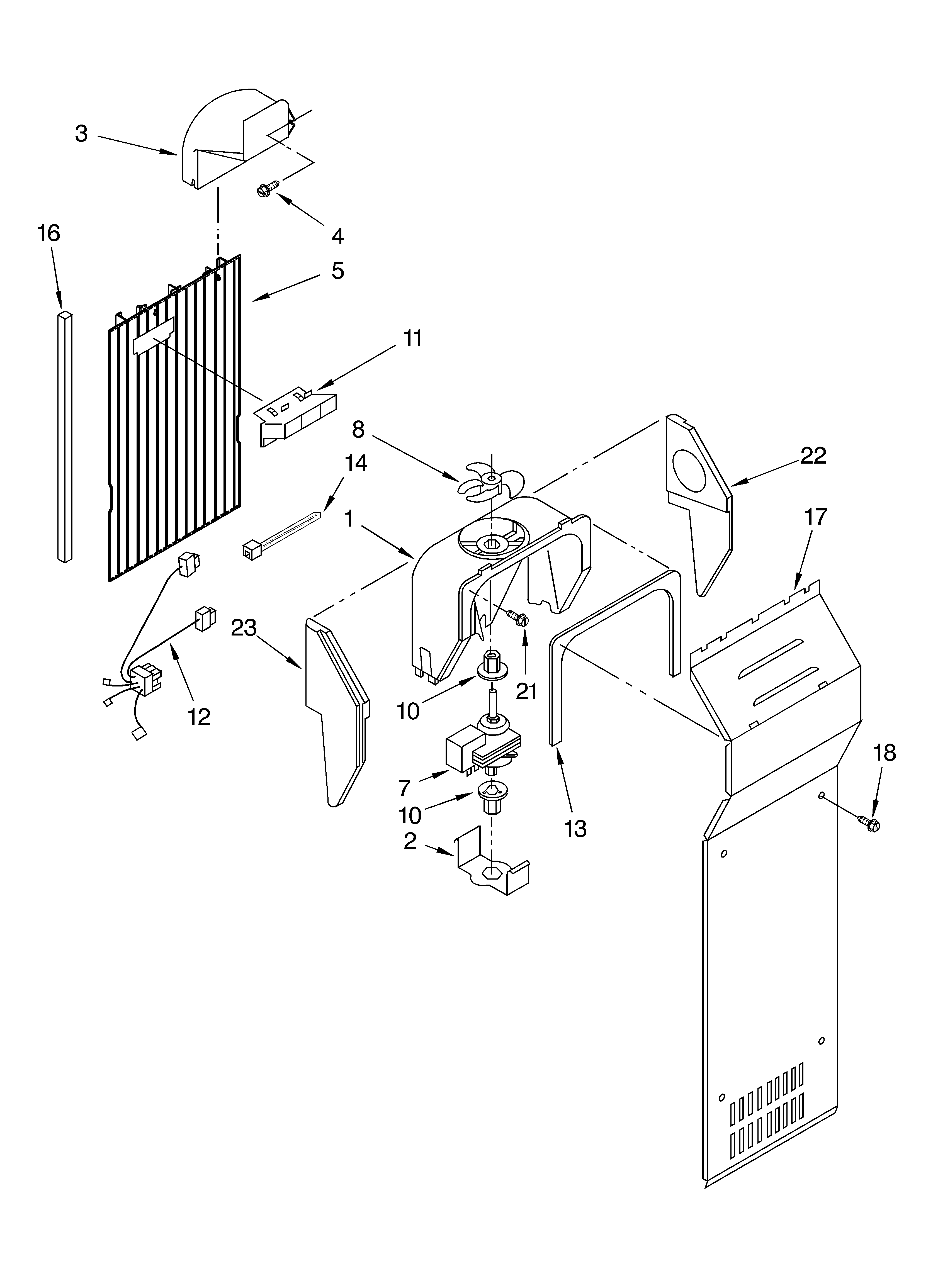 Whirlpool BRS70YRANA00 air flow parts diagram