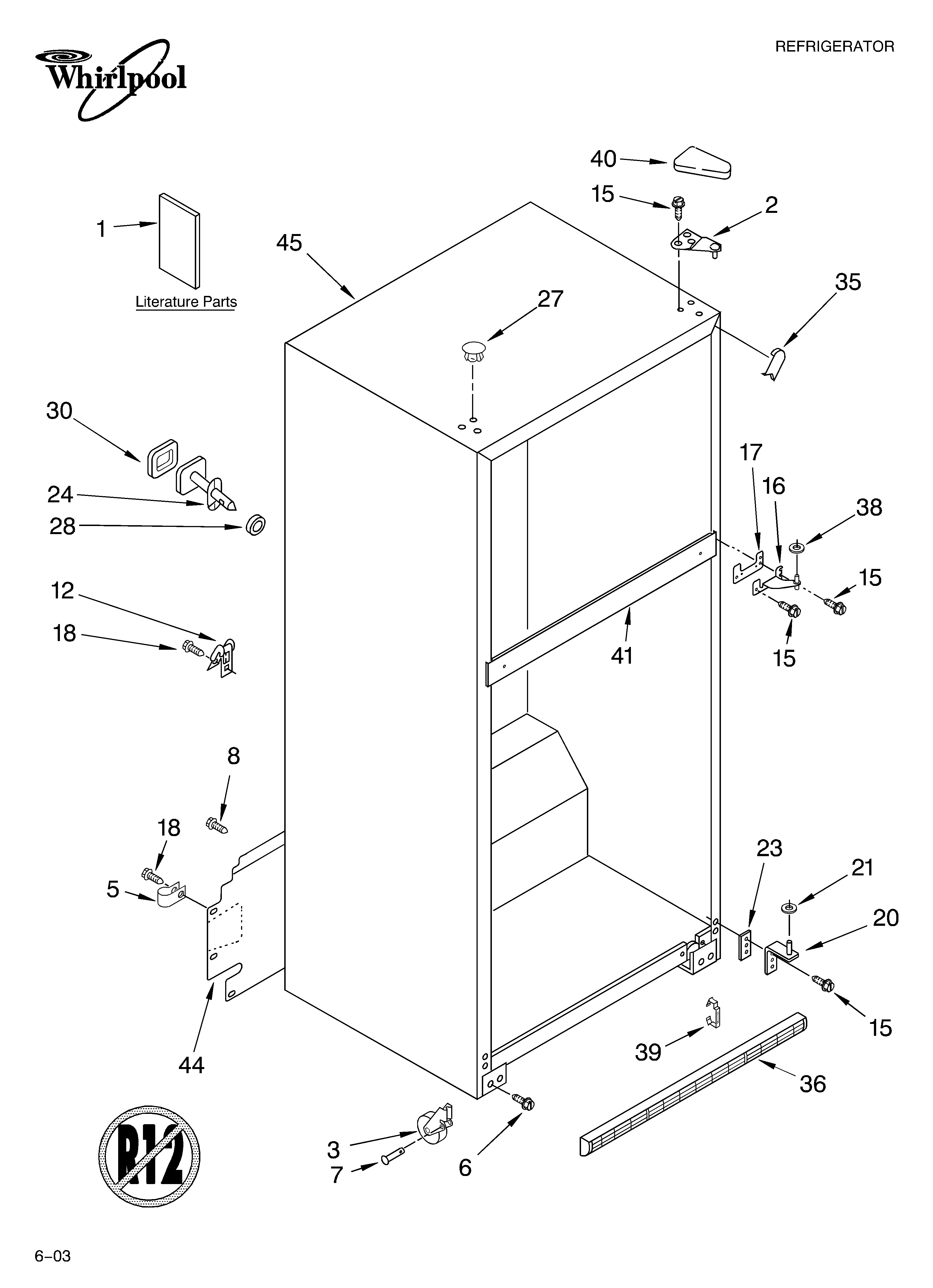 Whirlpool ET8MTKXKT04 cabinet parts diagram